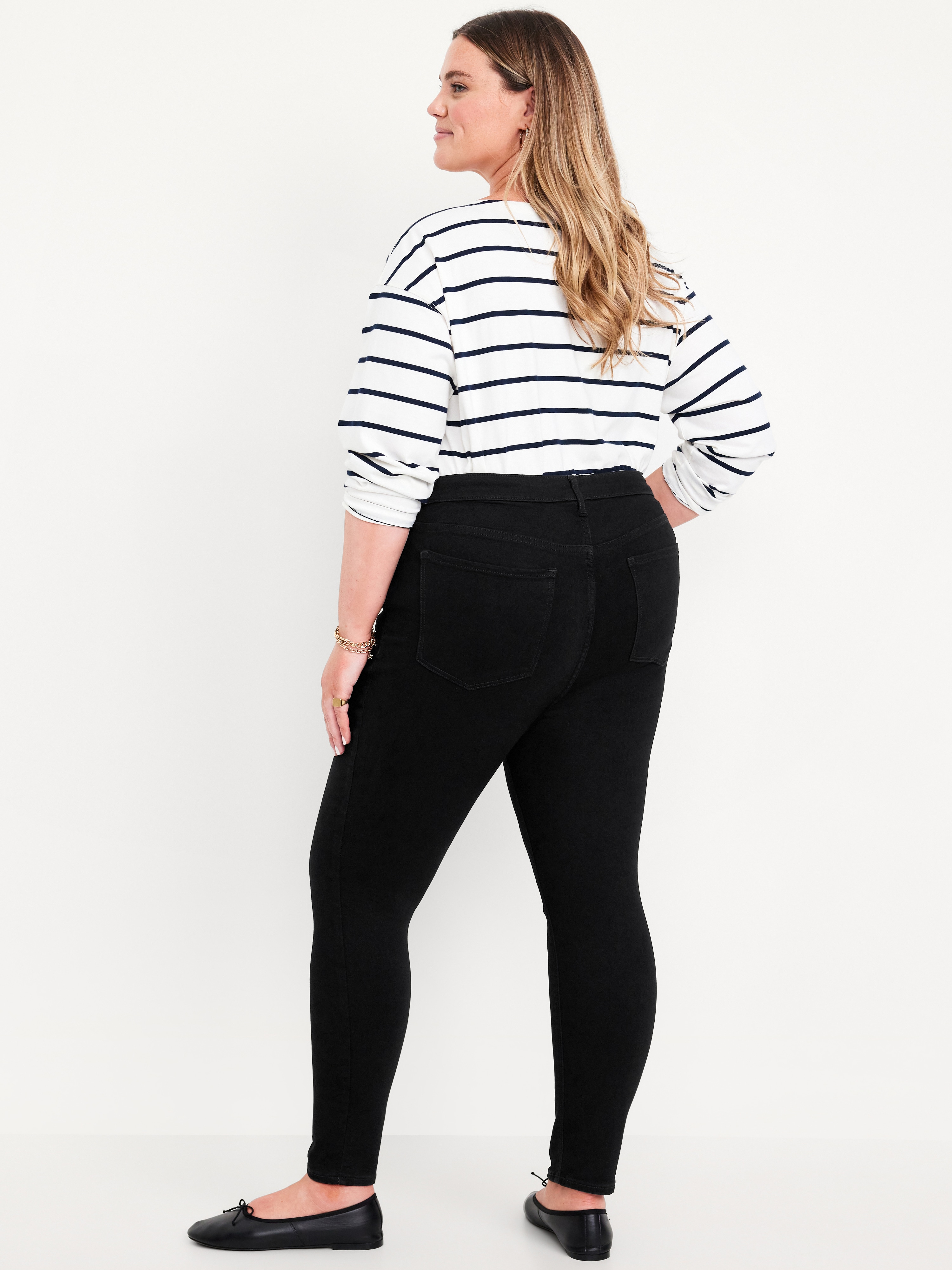 High-Waisted Rockstar Super-Skinny Jeans - Black Wash - 7