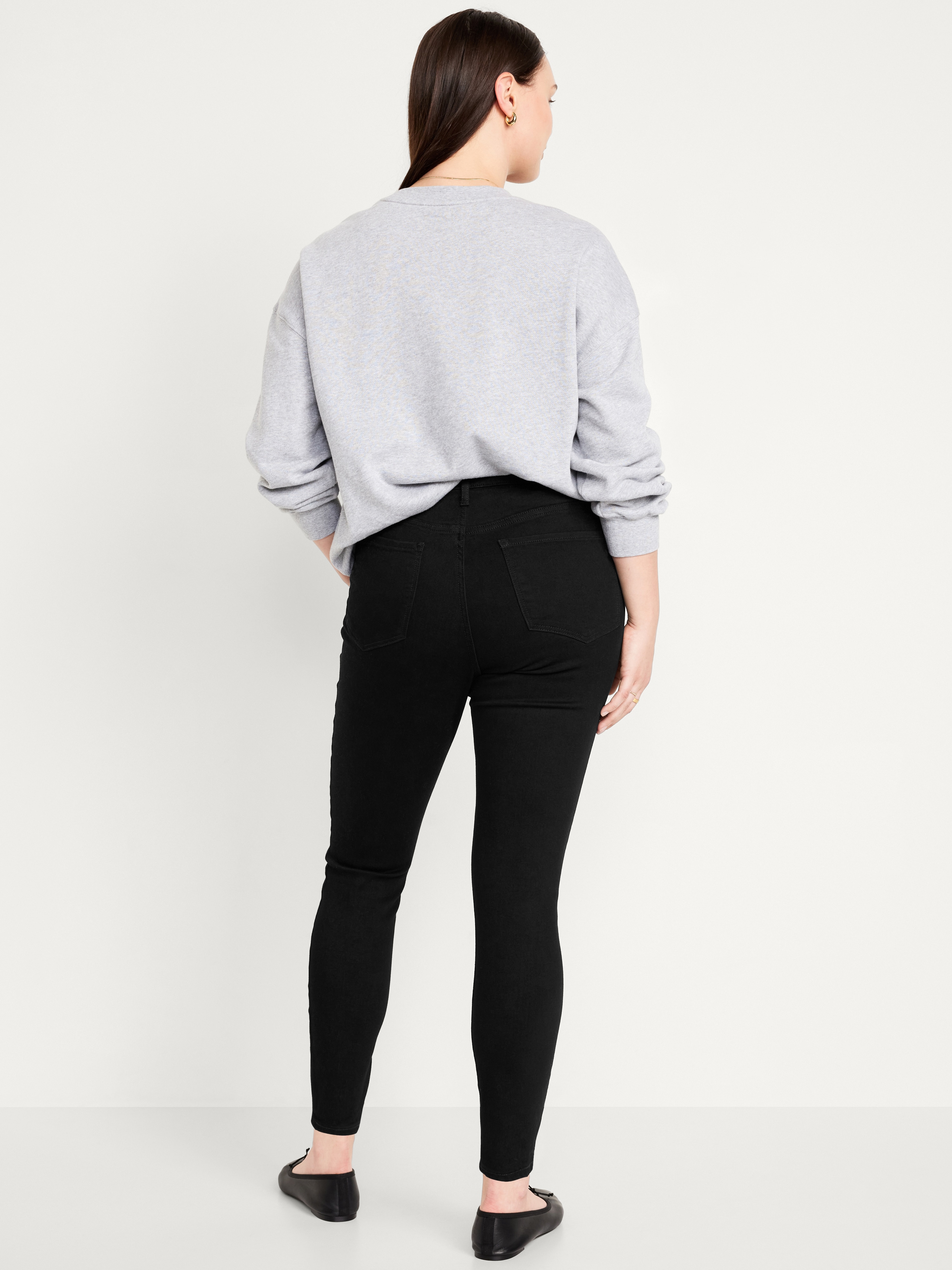 High-Waisted Rockstar Super-Skinny Jeans - Black Wash - 5