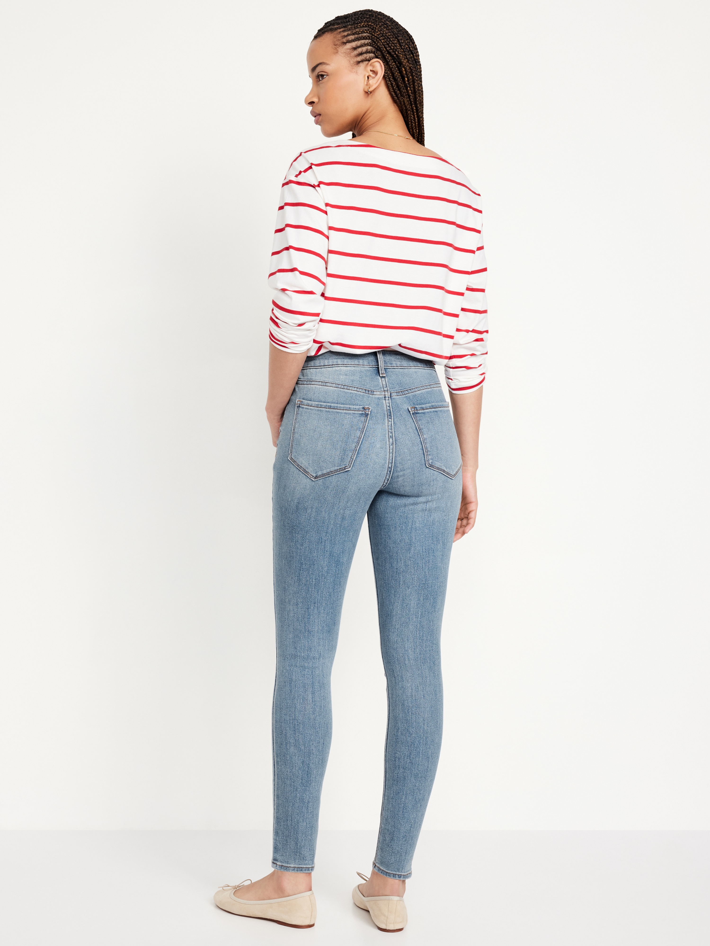 High-Waisted Wow Super-Skinny Jeans - Light Wash - 3