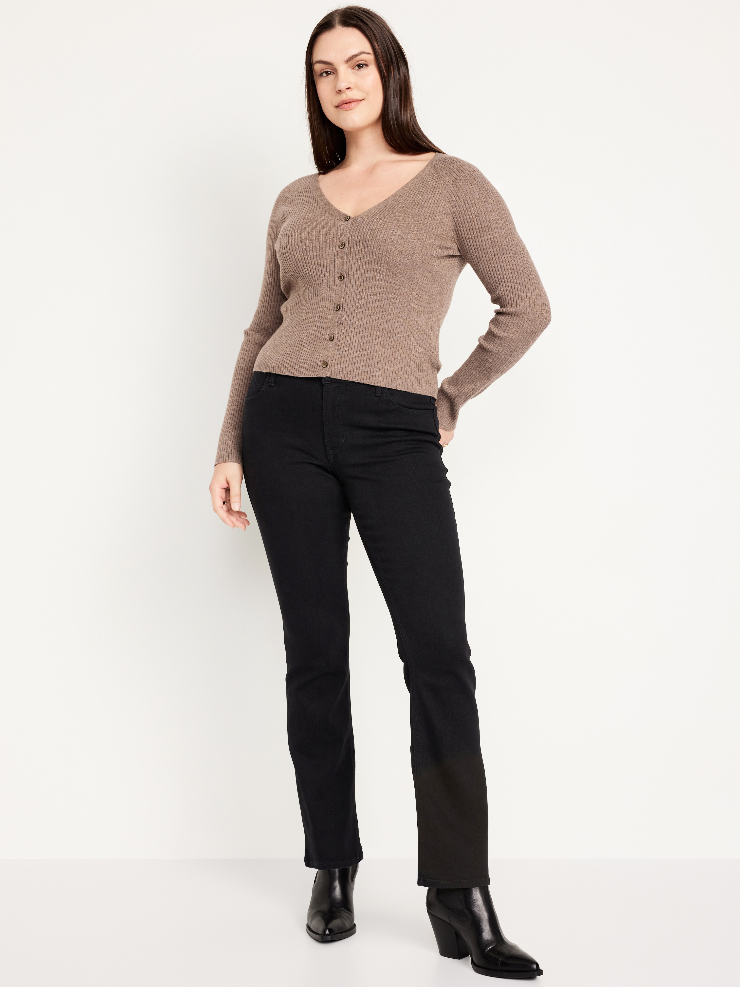 Mid-Rise Wow Boot-Cut Jeans - Black Jack - 4