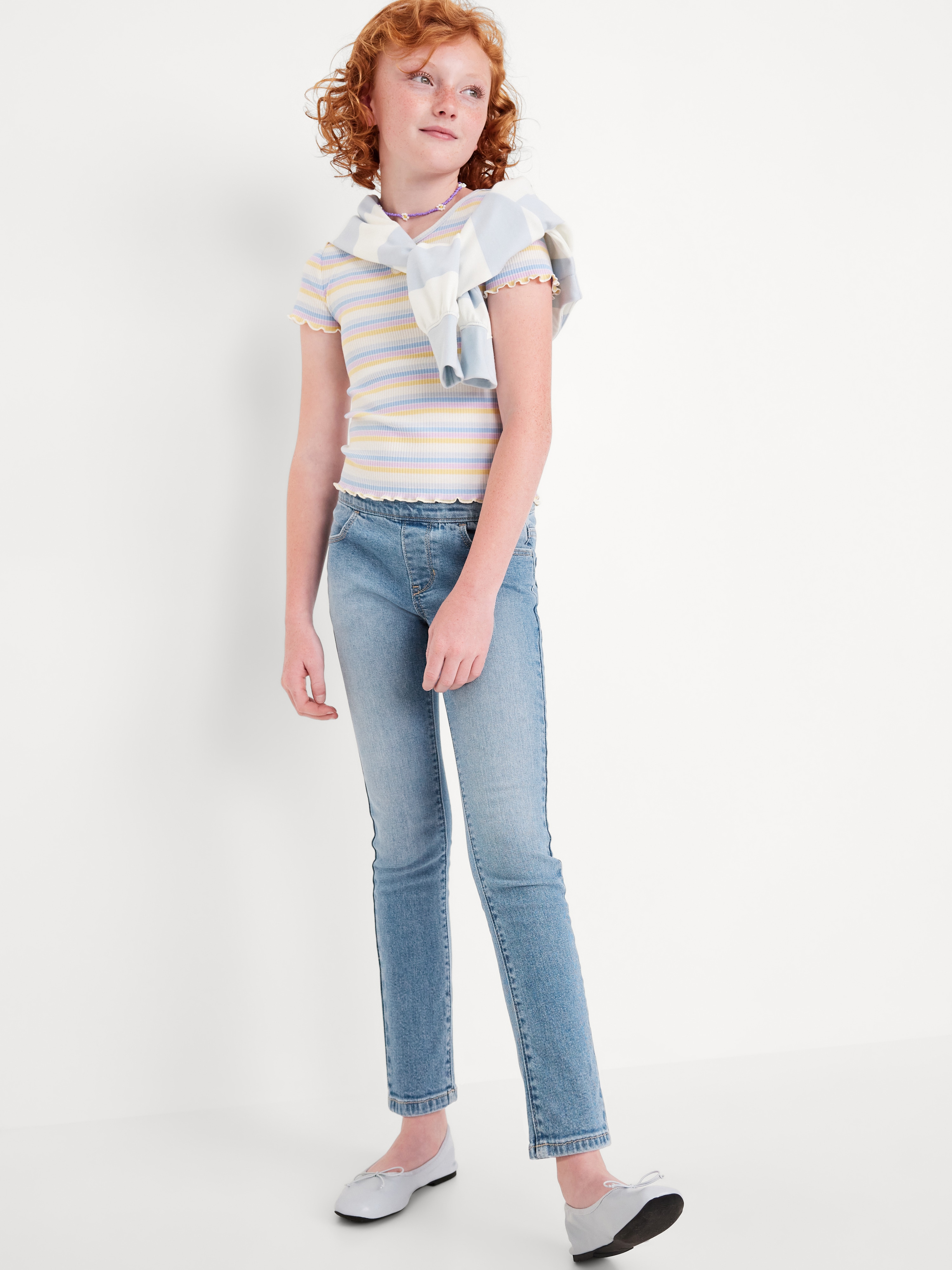 Wow Skinny Pull-On Jeans for Girls - Light Wash - 3
