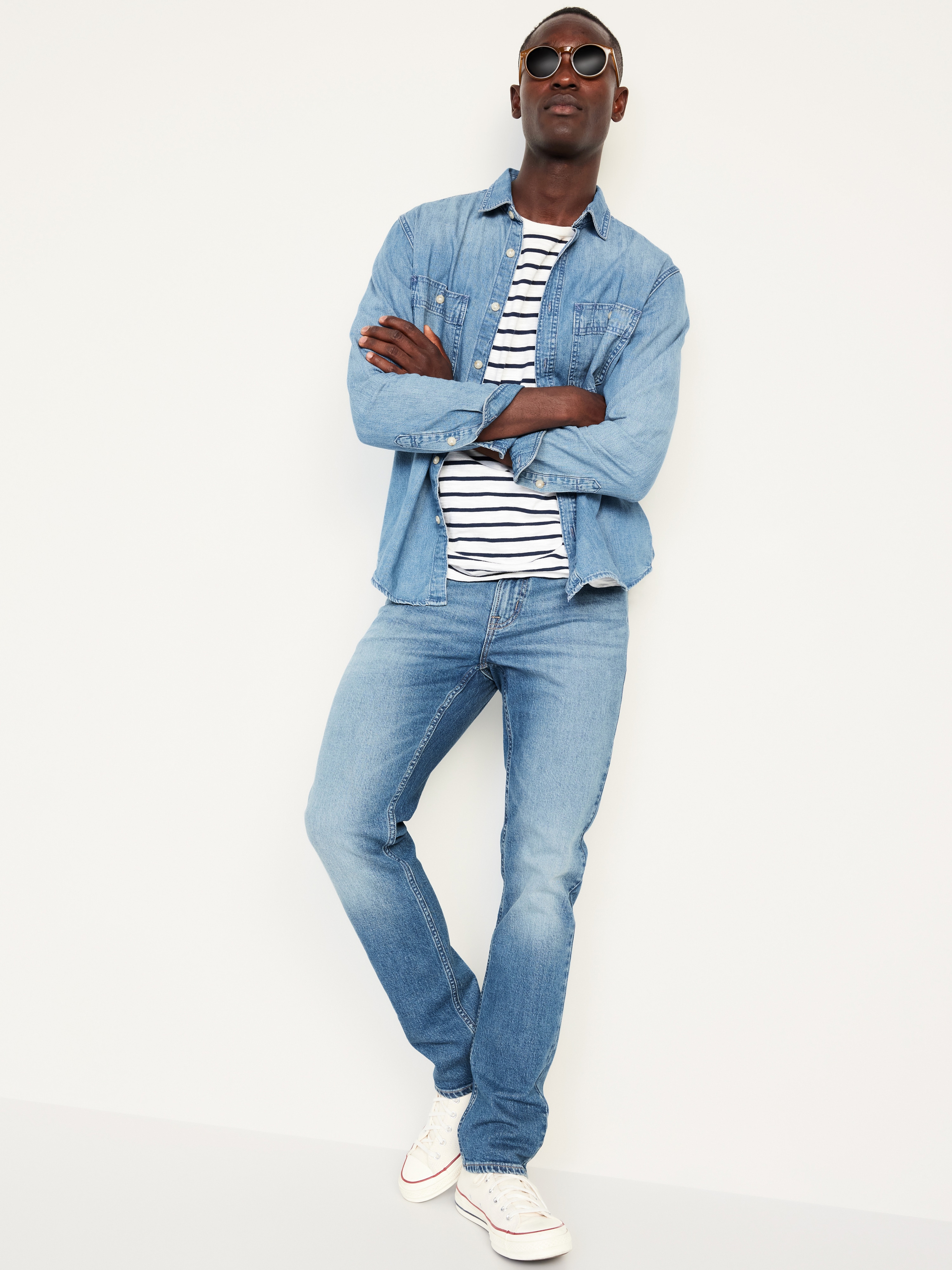 Straight Built-In Flex Jeans - Medium Wash - 3