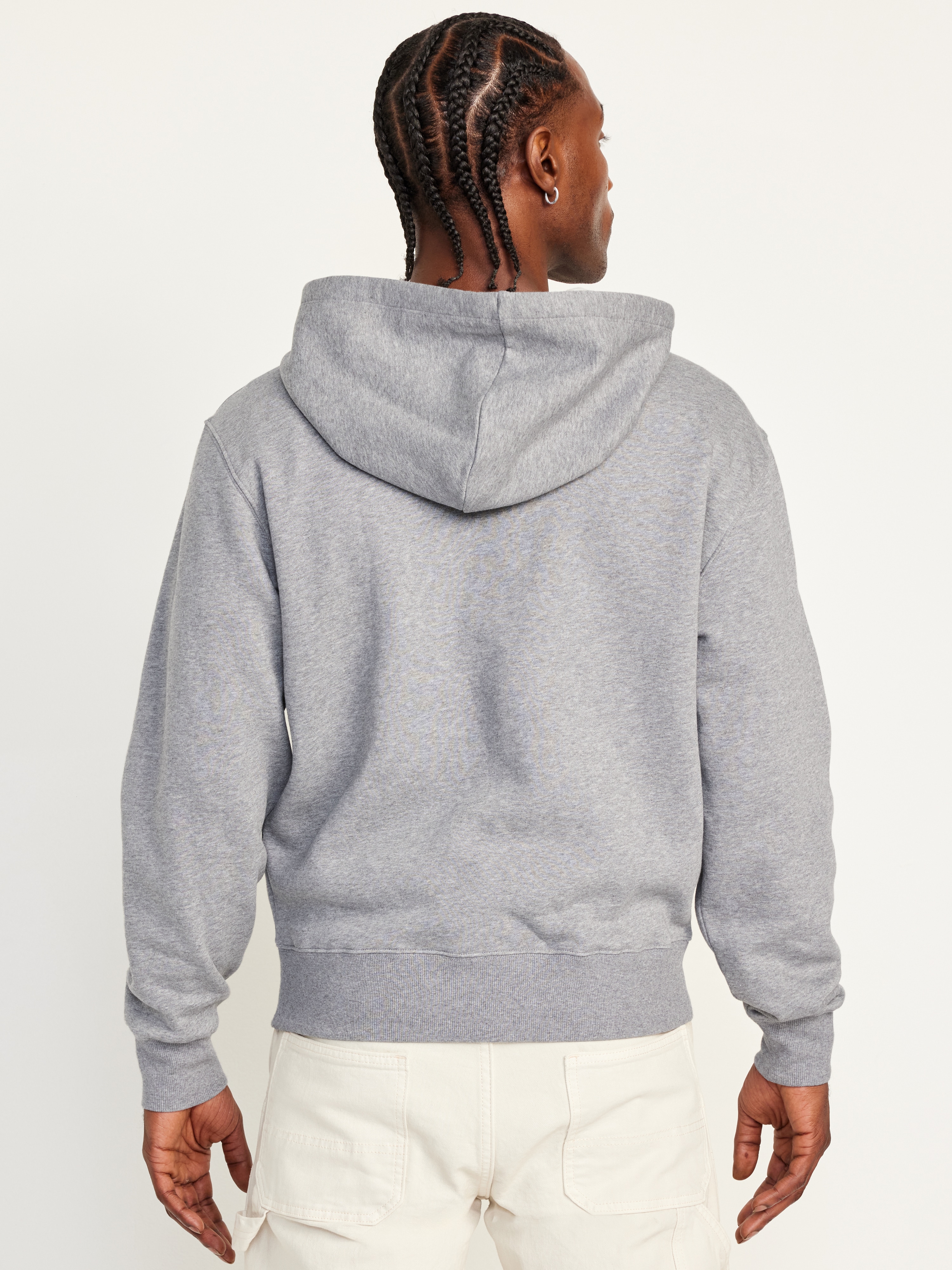 Loose Logo Zip Hoodie - Dark Heather Gray - 2