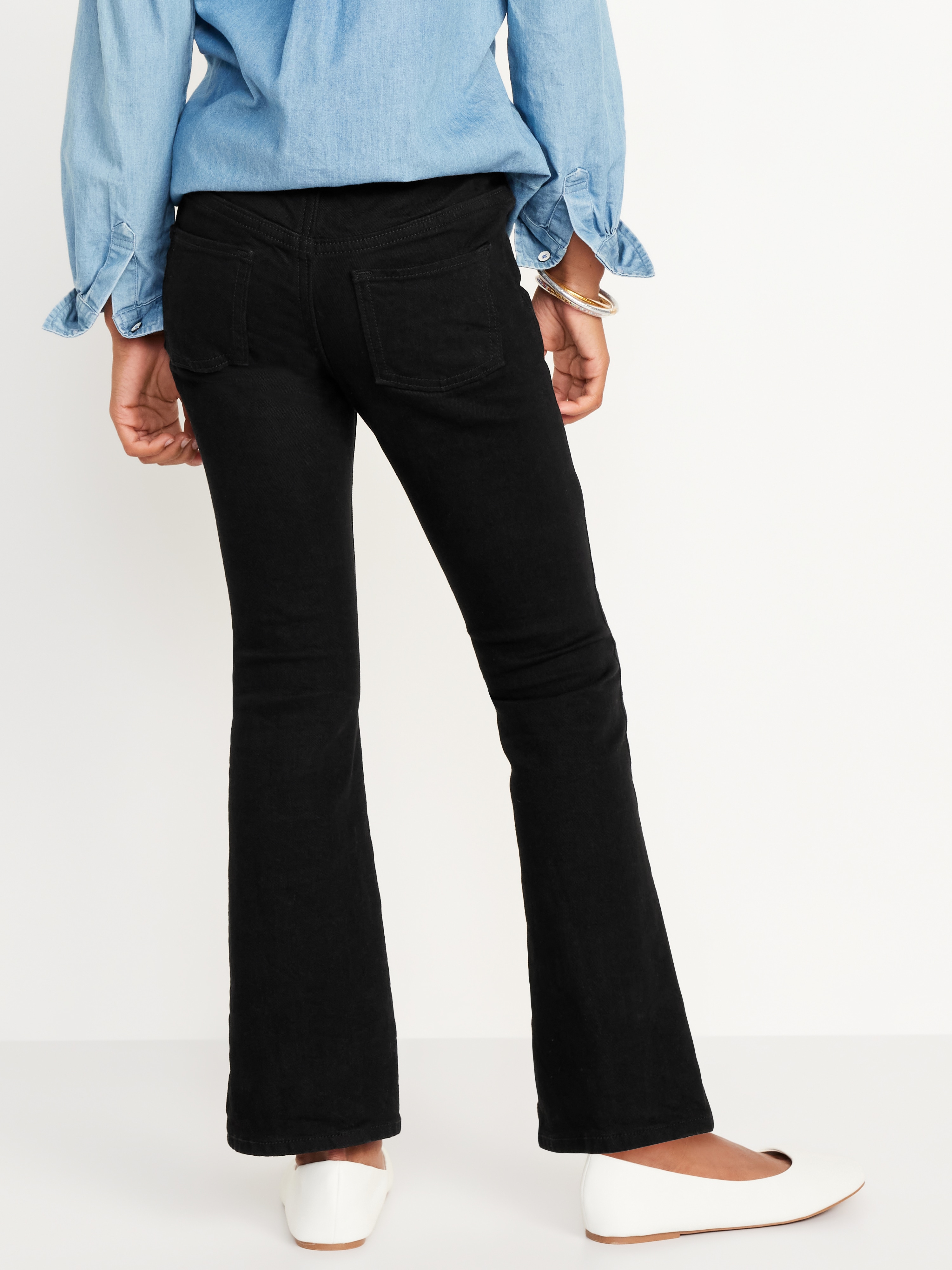 Wow Boot-Cut Pull-On Jeans for Girls - Black Rinse - 2