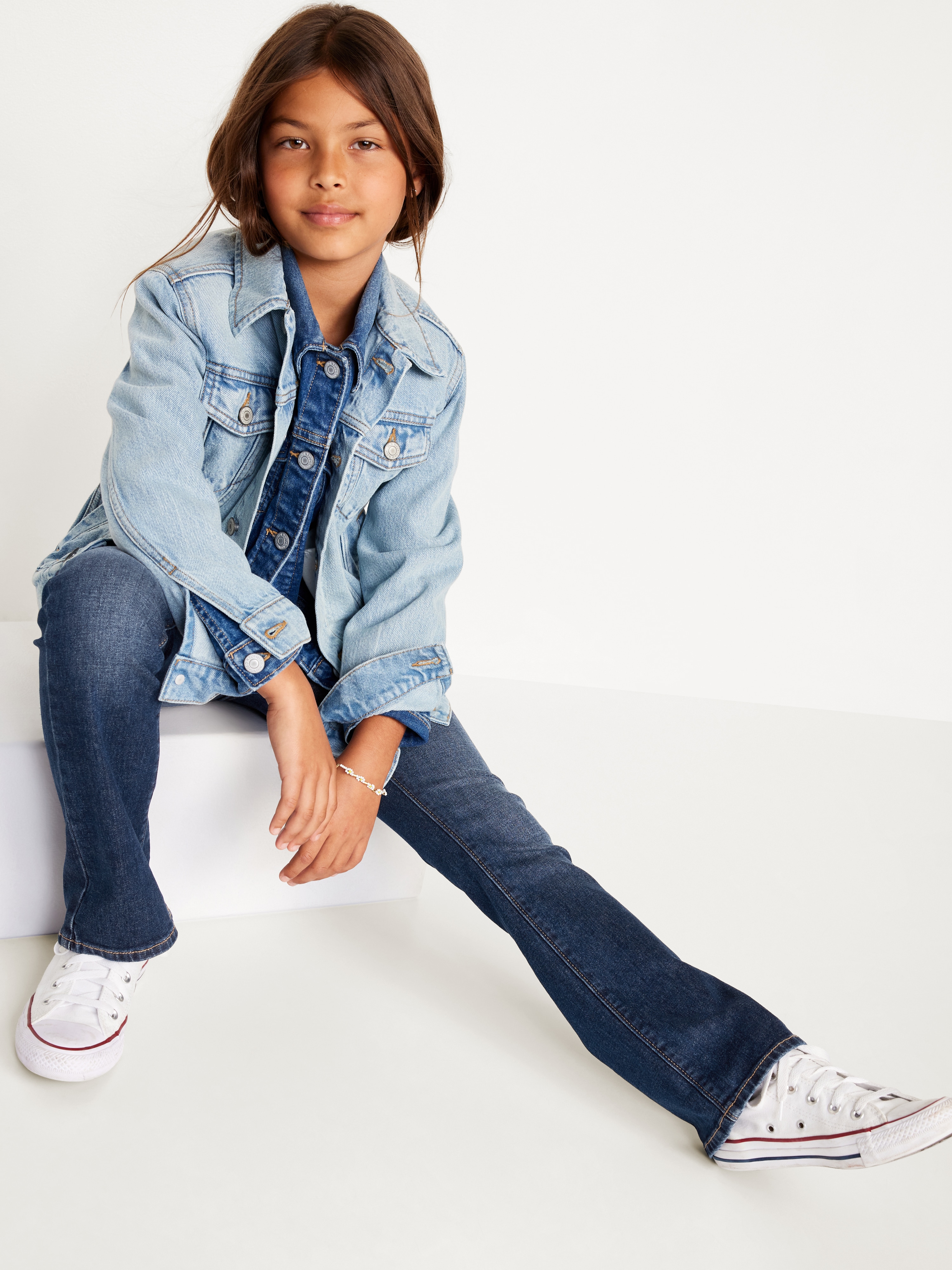 Wow Boot-Cut Pull-On Jeans for Girls - Dark Wash - 3