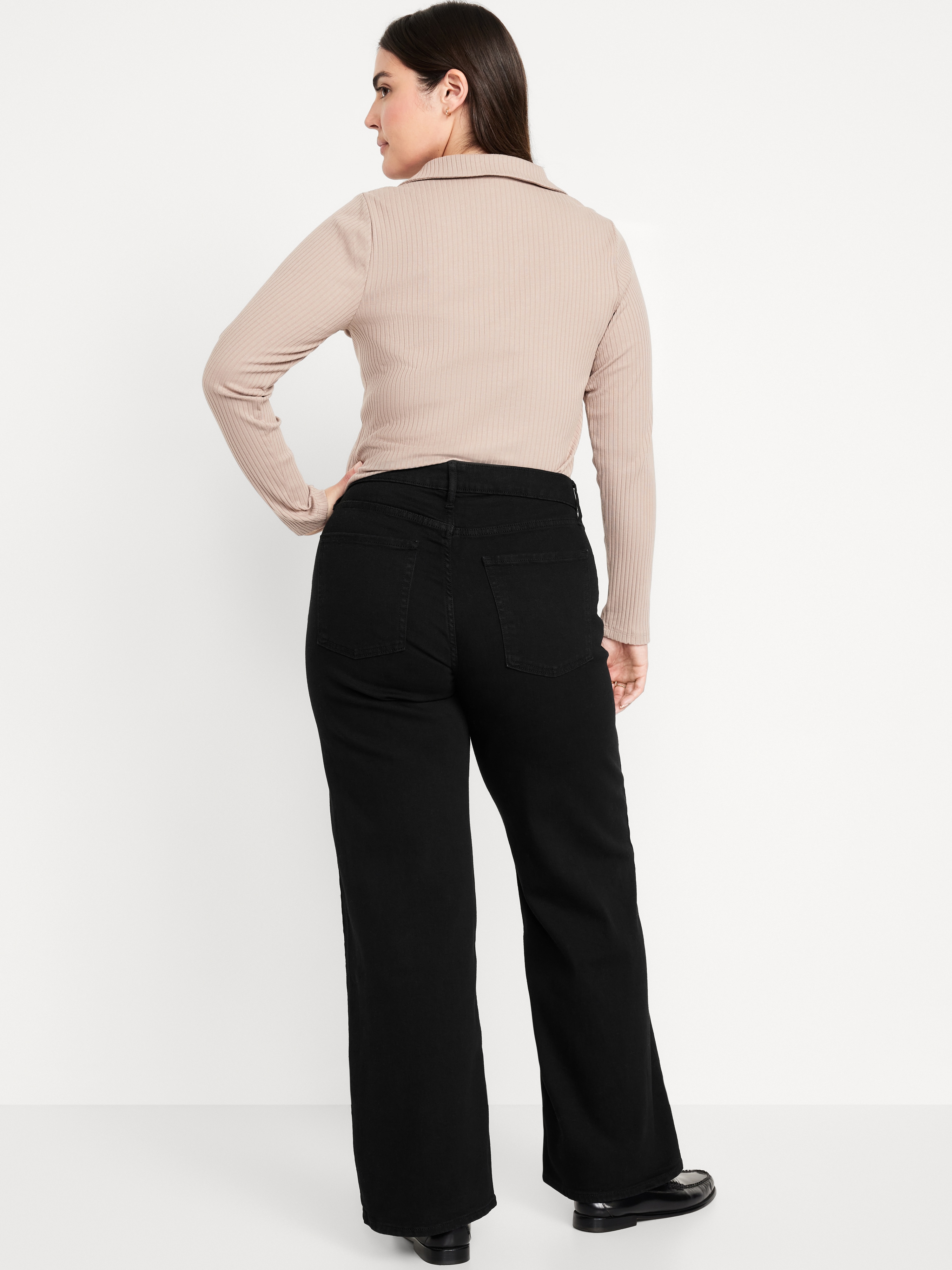 High-Waisted Wow Wide-Leg Jeans - Black Jack - 5