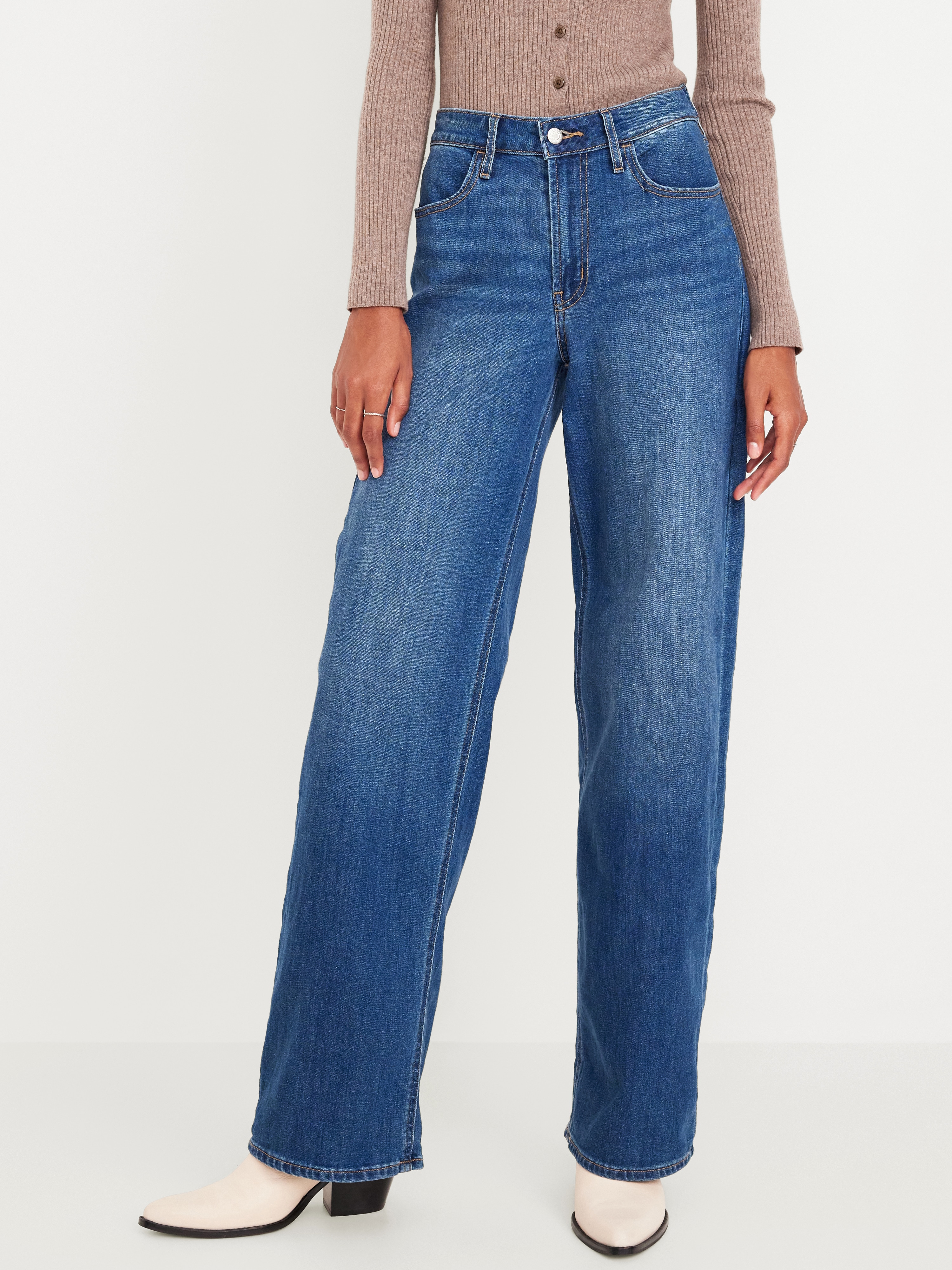 High-Waisted Wow Wide-Leg Jeans - Medium Wash - 2