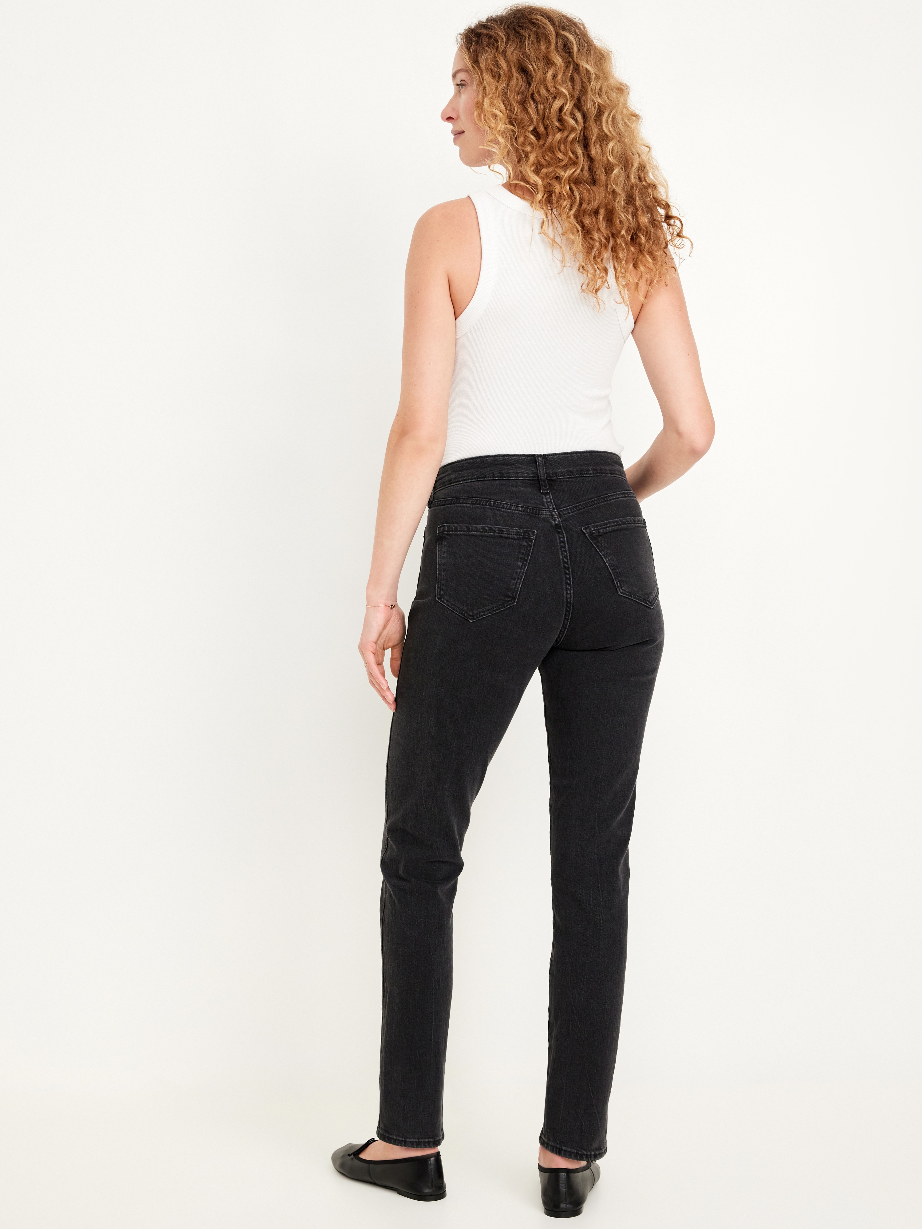 High-Waisted Vintage Slim Jeans - Washed Black - 3