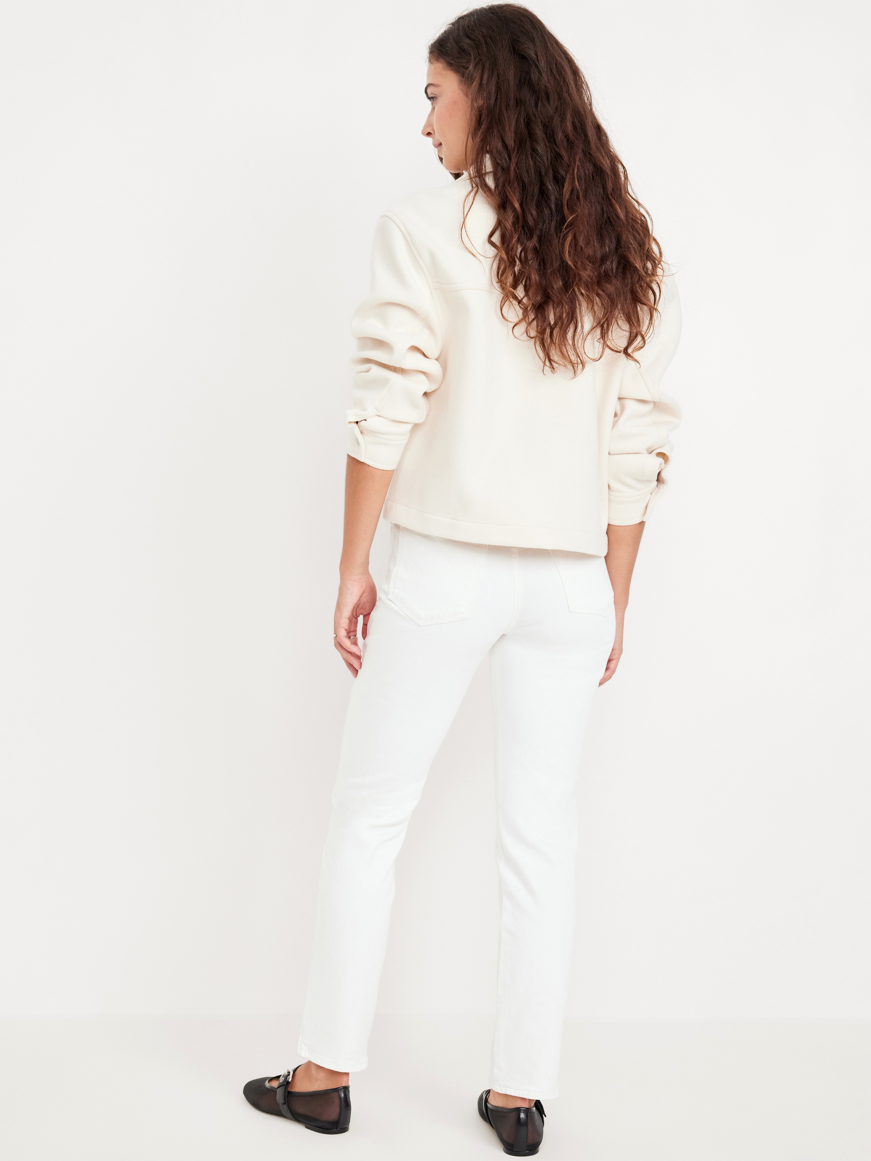 High-Waisted Vintage Slim Jeans - White Wash - 3