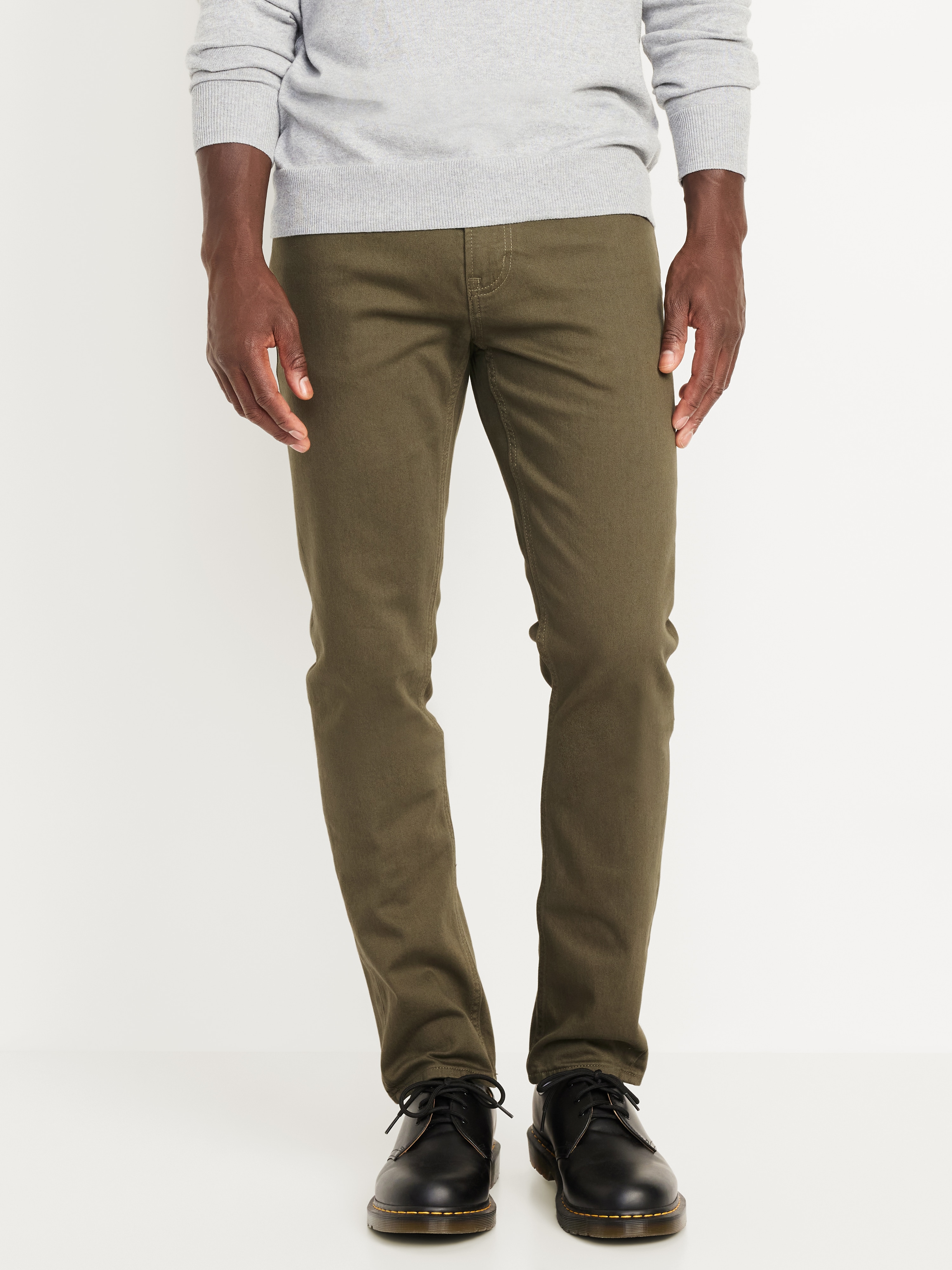 Slim Built-In Flex Five-Pocket Pants - Olive - 1