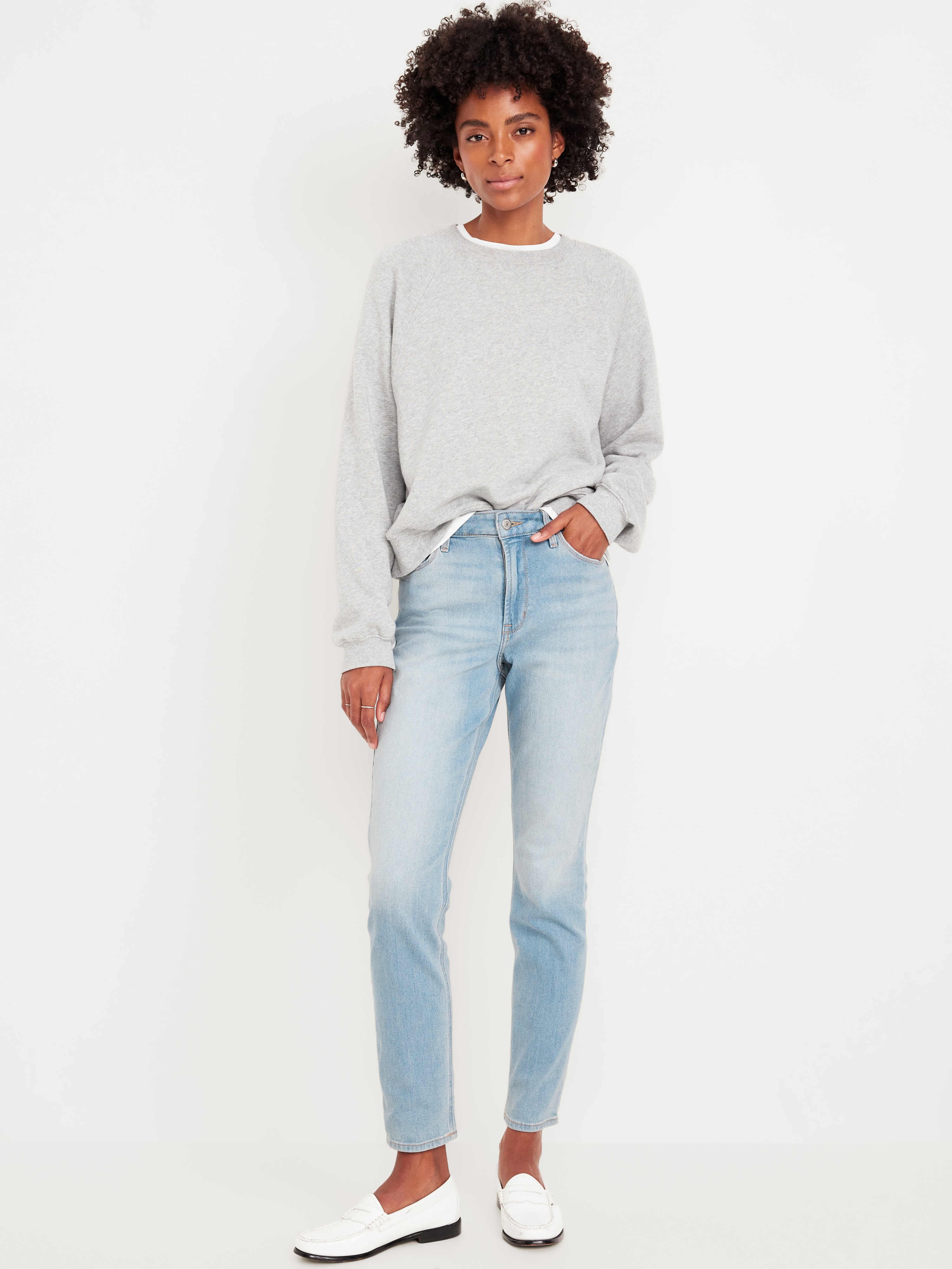 High-Waisted Wow Straight Ankle Jeans - Light Wash - 3