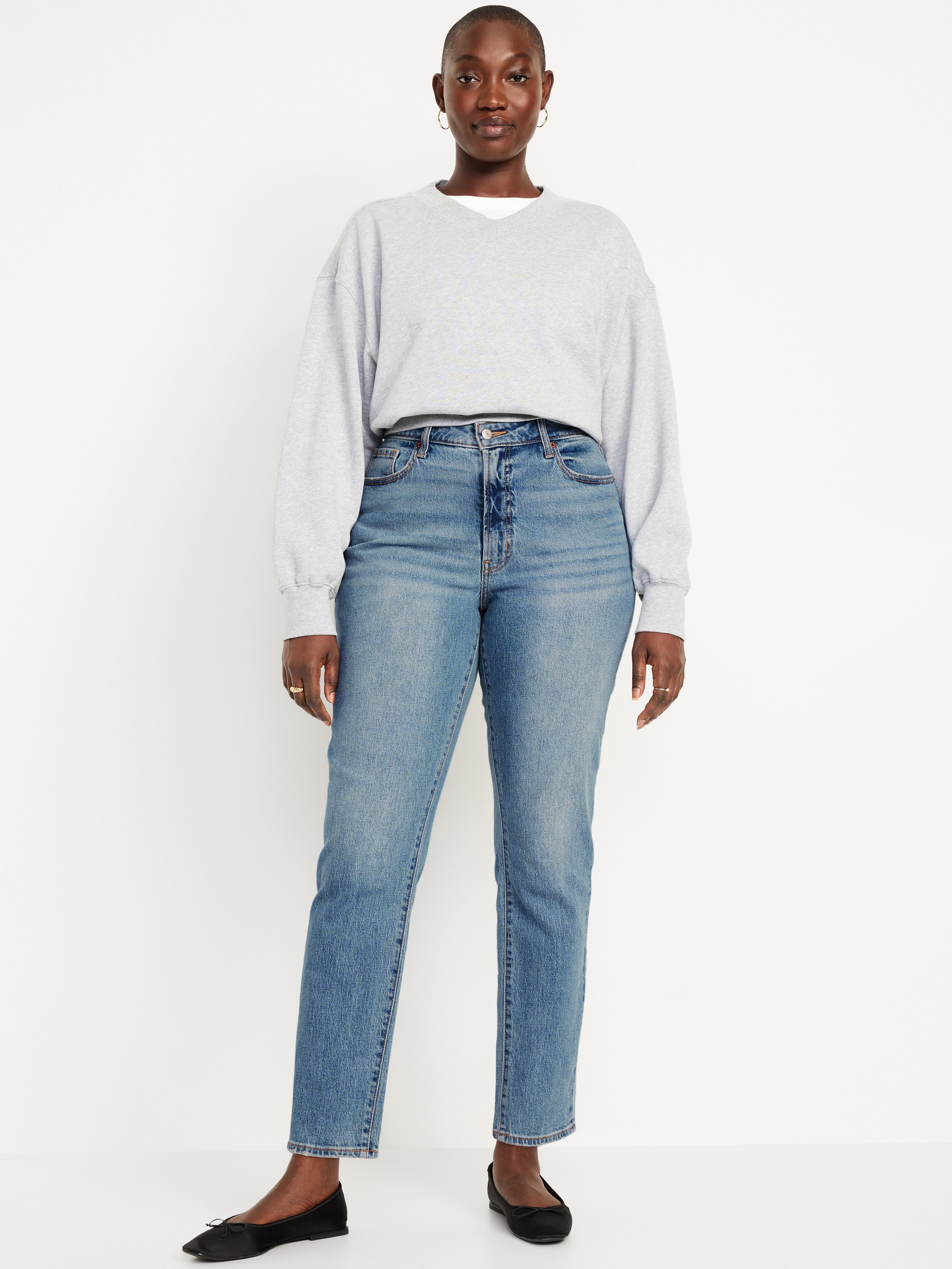Curvy High-Waisted OG Straight Ankle Jeans - Faded Light Wash - 4
