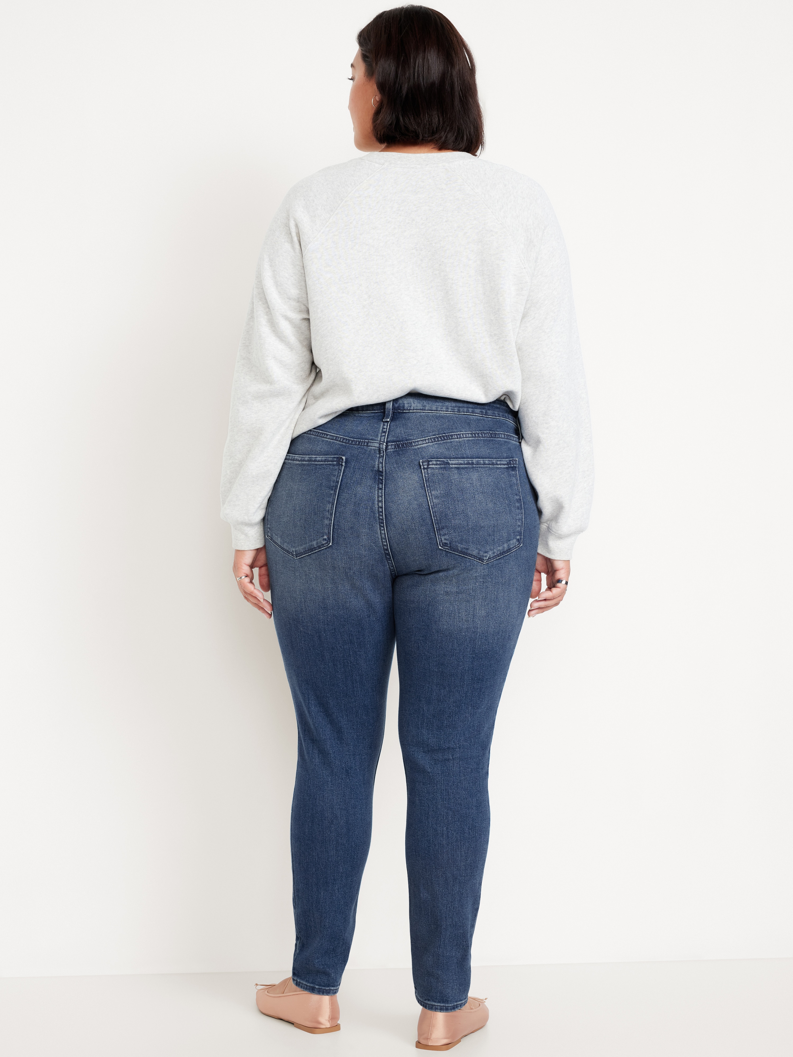 High-Waisted Wow Super-Skinny Jeans - Dark Wash - 8