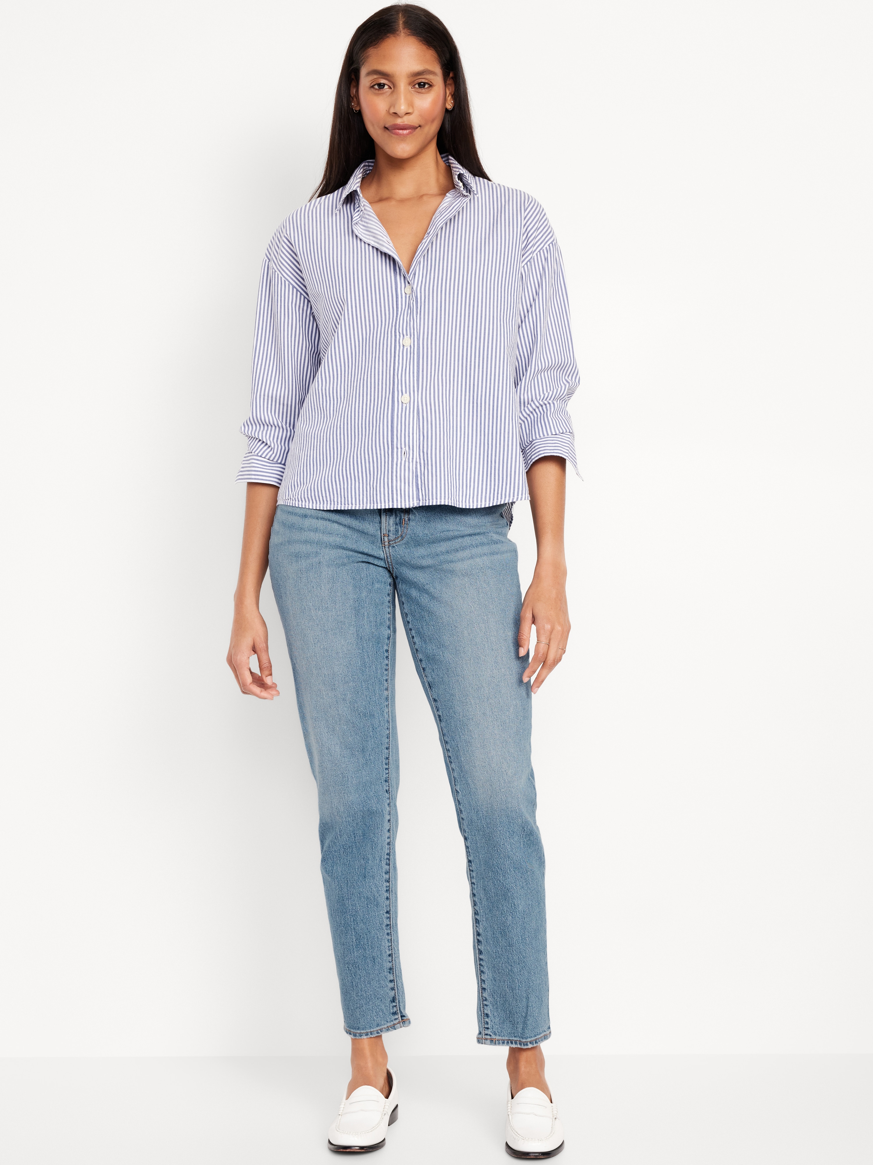Curvy High-Waisted OG Straight Ankle Jeans - Faded Light Wash - 1