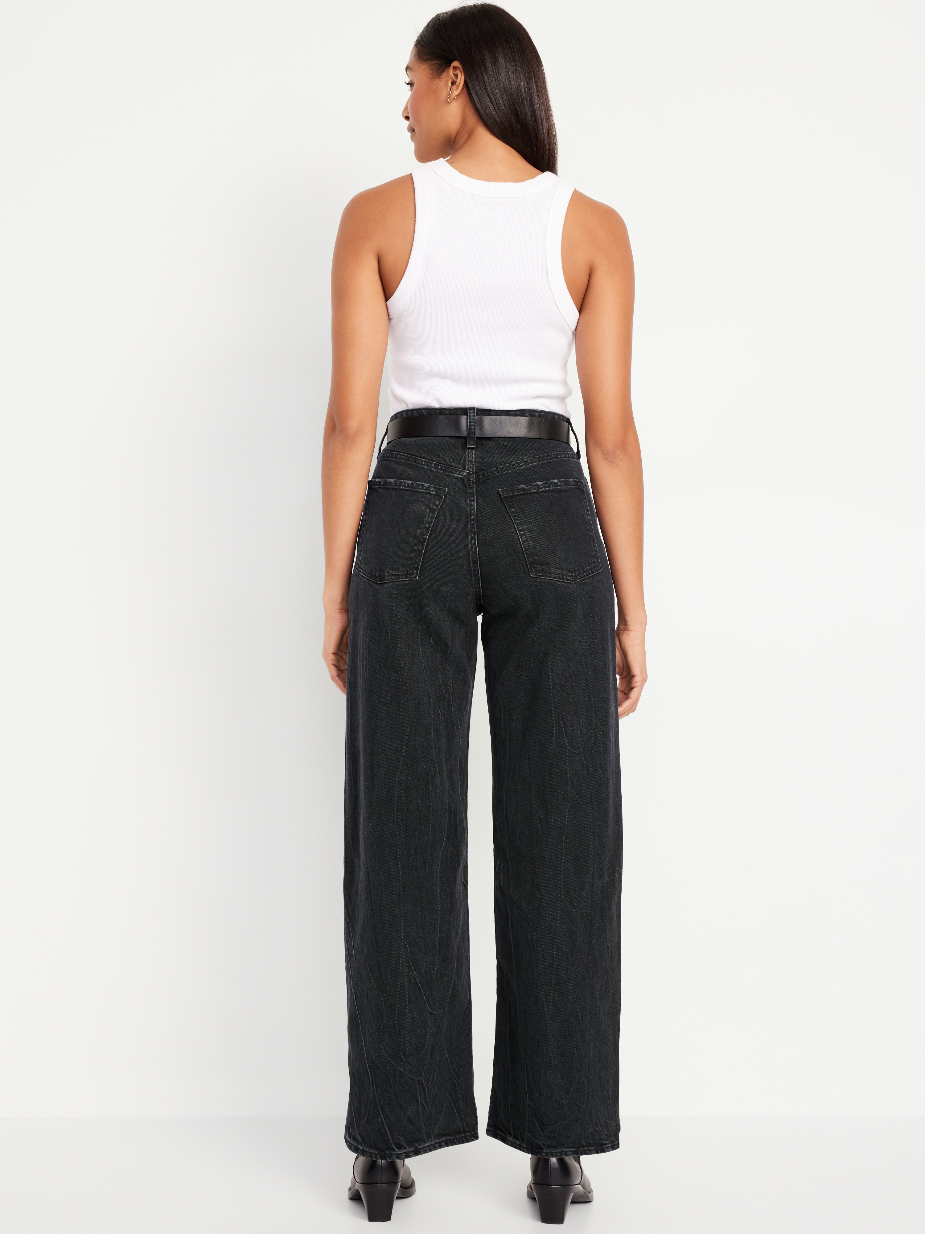 Curvy Extra High-Waisted Wide-Leg Jeans - Black Wash - 3