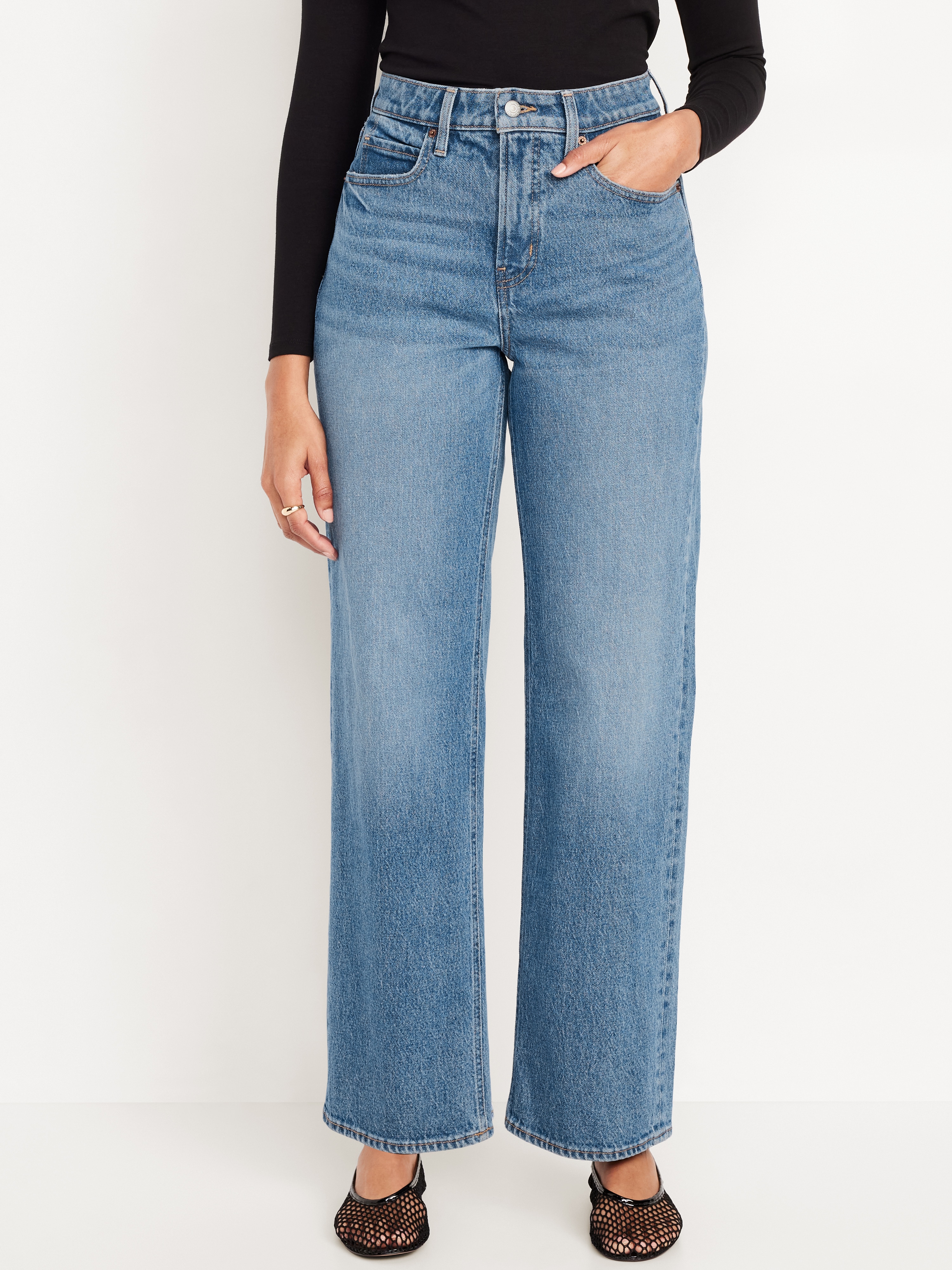 Curvy Extra High-Waisted Wide-Leg Jeans - Medium Wash - 2