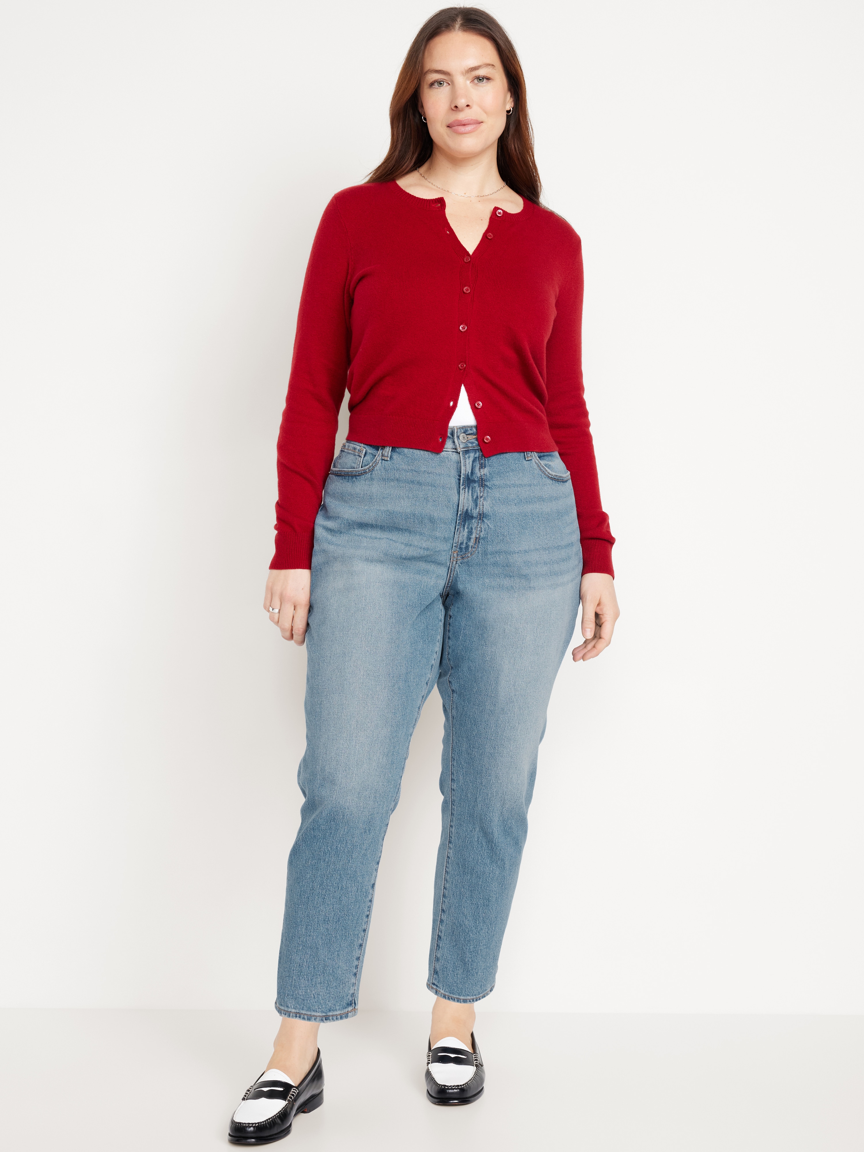 Curvy High-Waisted OG Straight Ankle Jeans - Faded Light Wash - 6