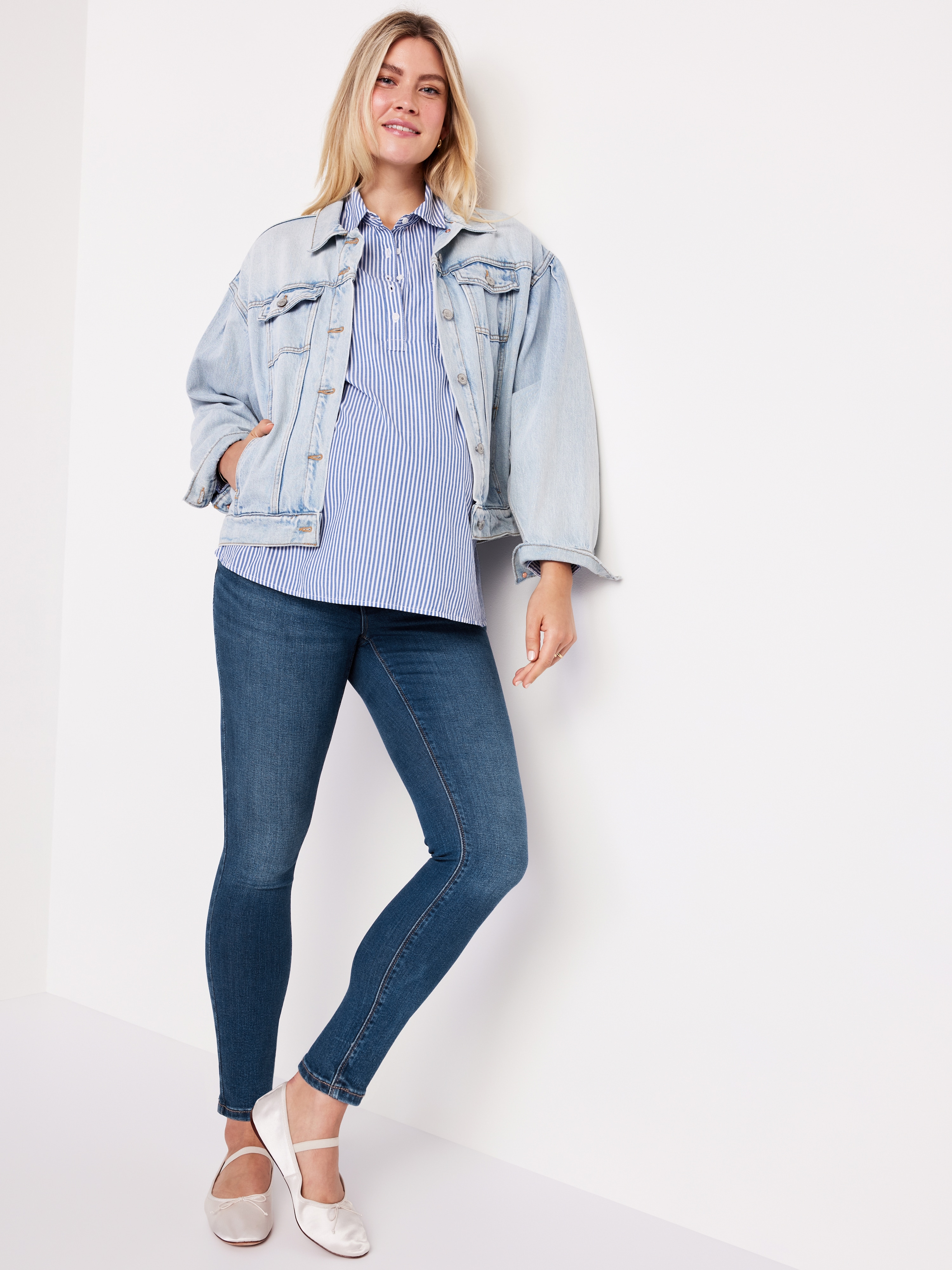 Maternity Full-Panel Rockstar Super Skinny Jeans - Dark Wash - 1