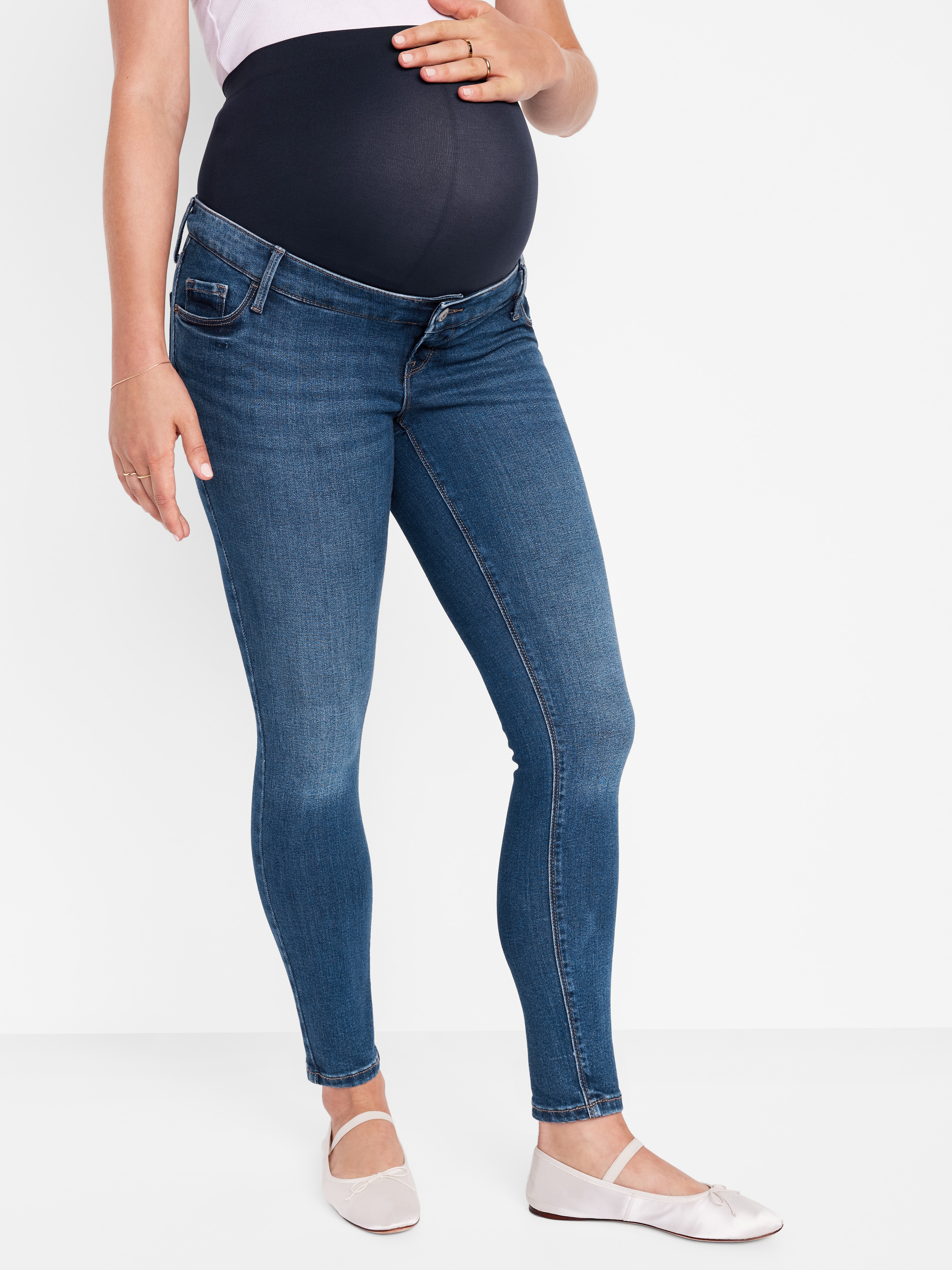 Maternity Full-Panel Rockstar Super Skinny Jeans - Dark Wash - 3