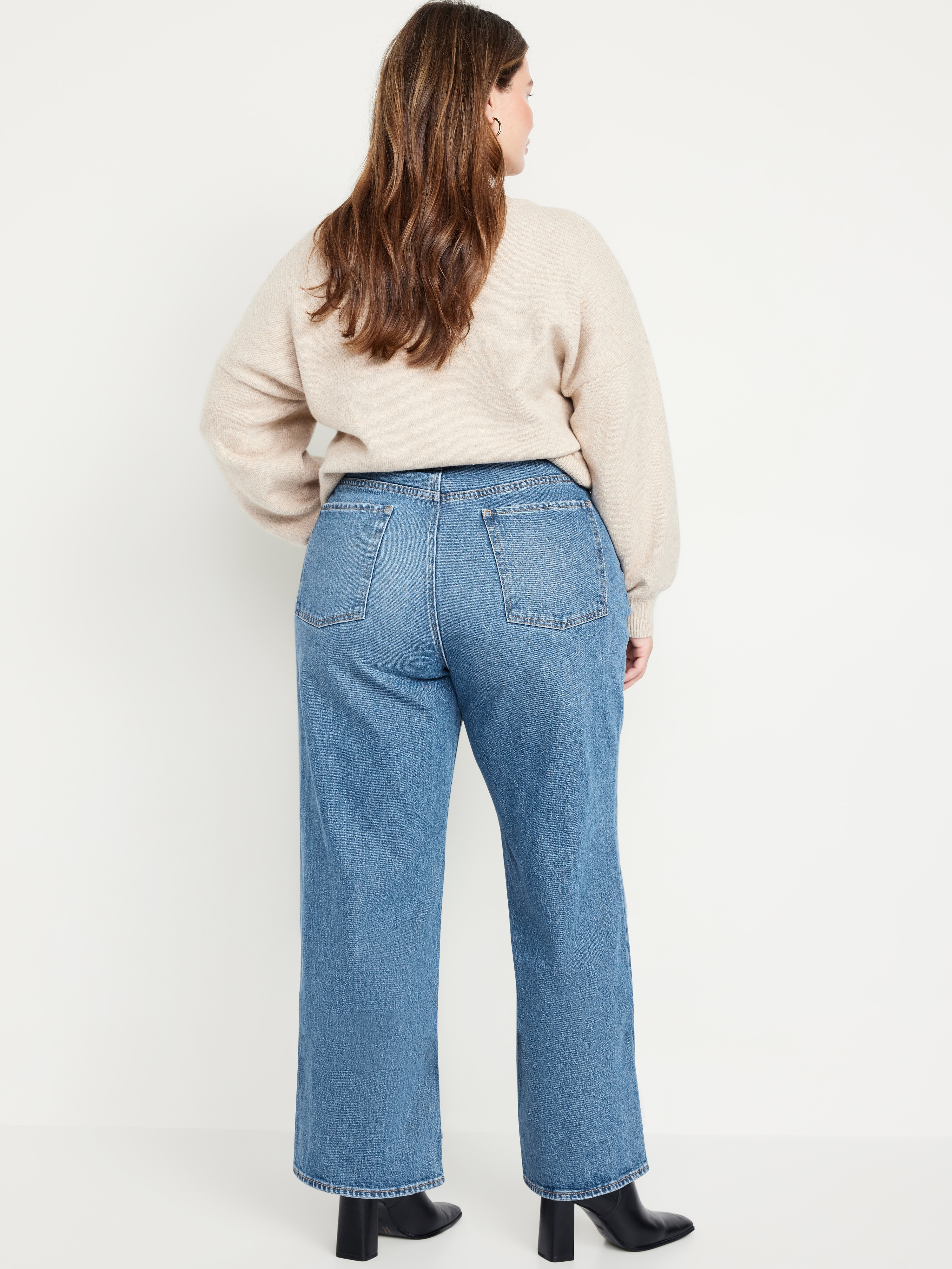 Curvy Extra High-Waisted Wide-Leg Jeans - Medium Wash - 7