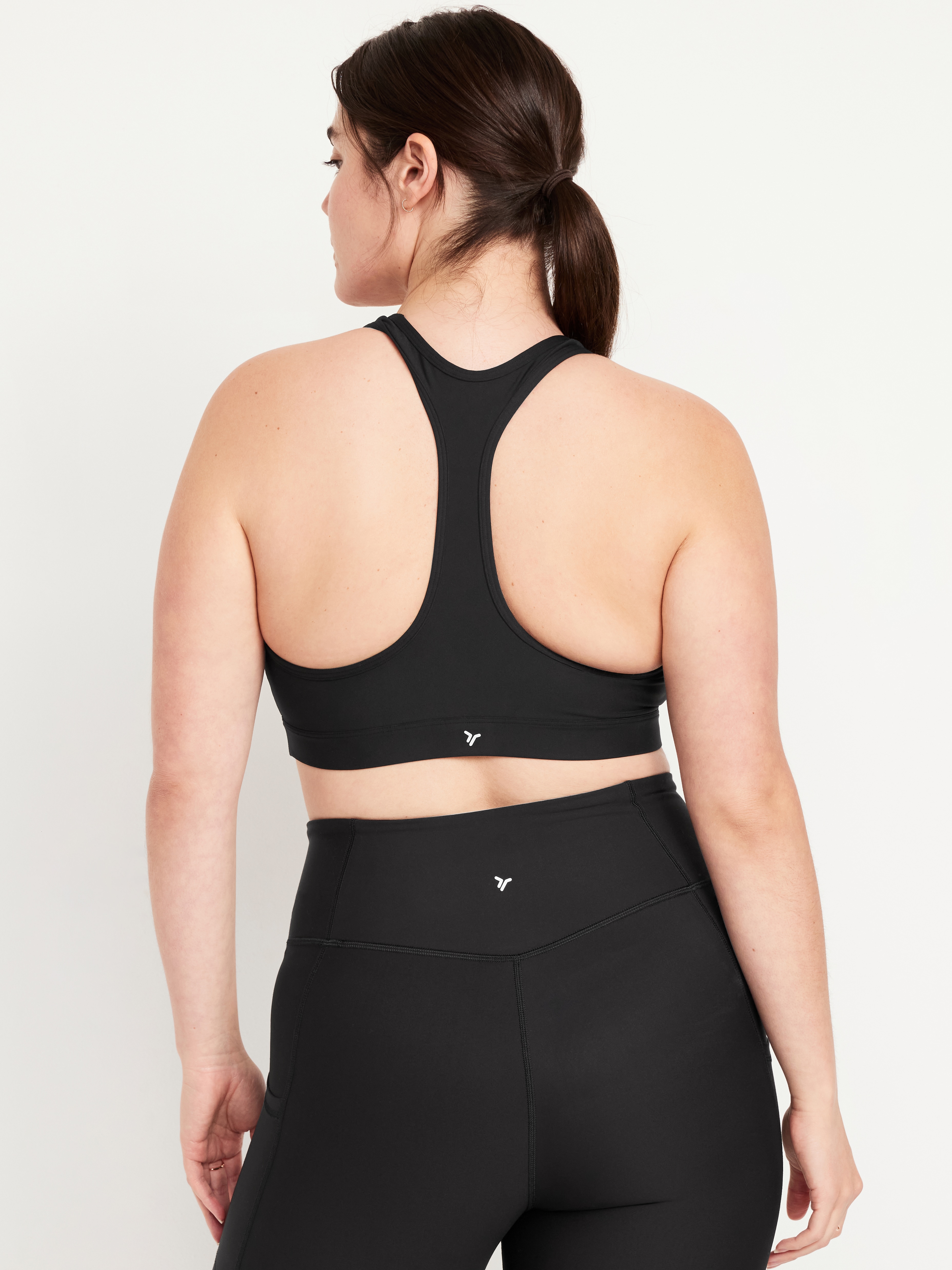 Medium Support PowerSoft Racerback Sports Bra - Black Jack - 6