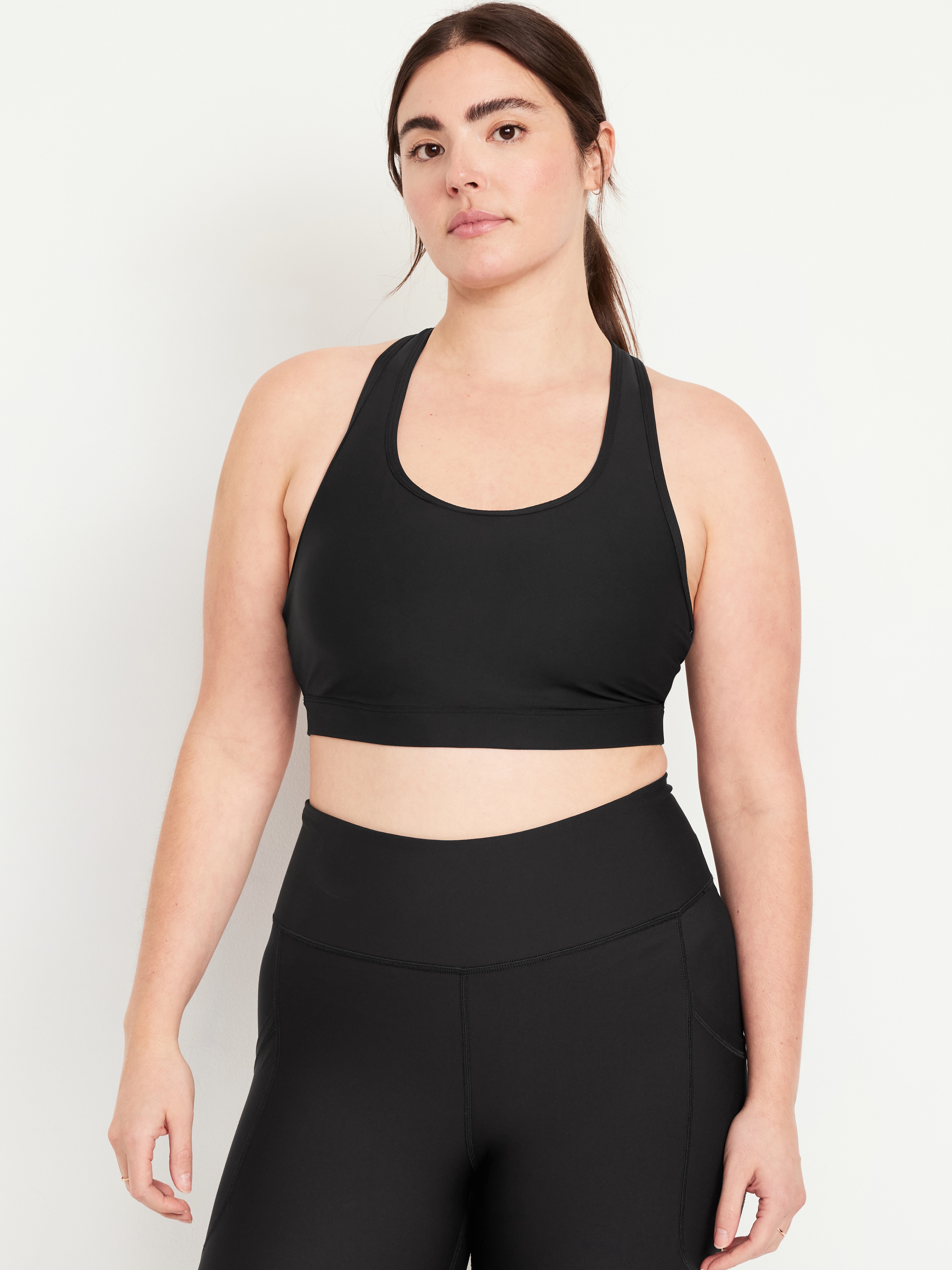 Medium Support PowerSoft Racerback Sports Bra - Black Jack - 5