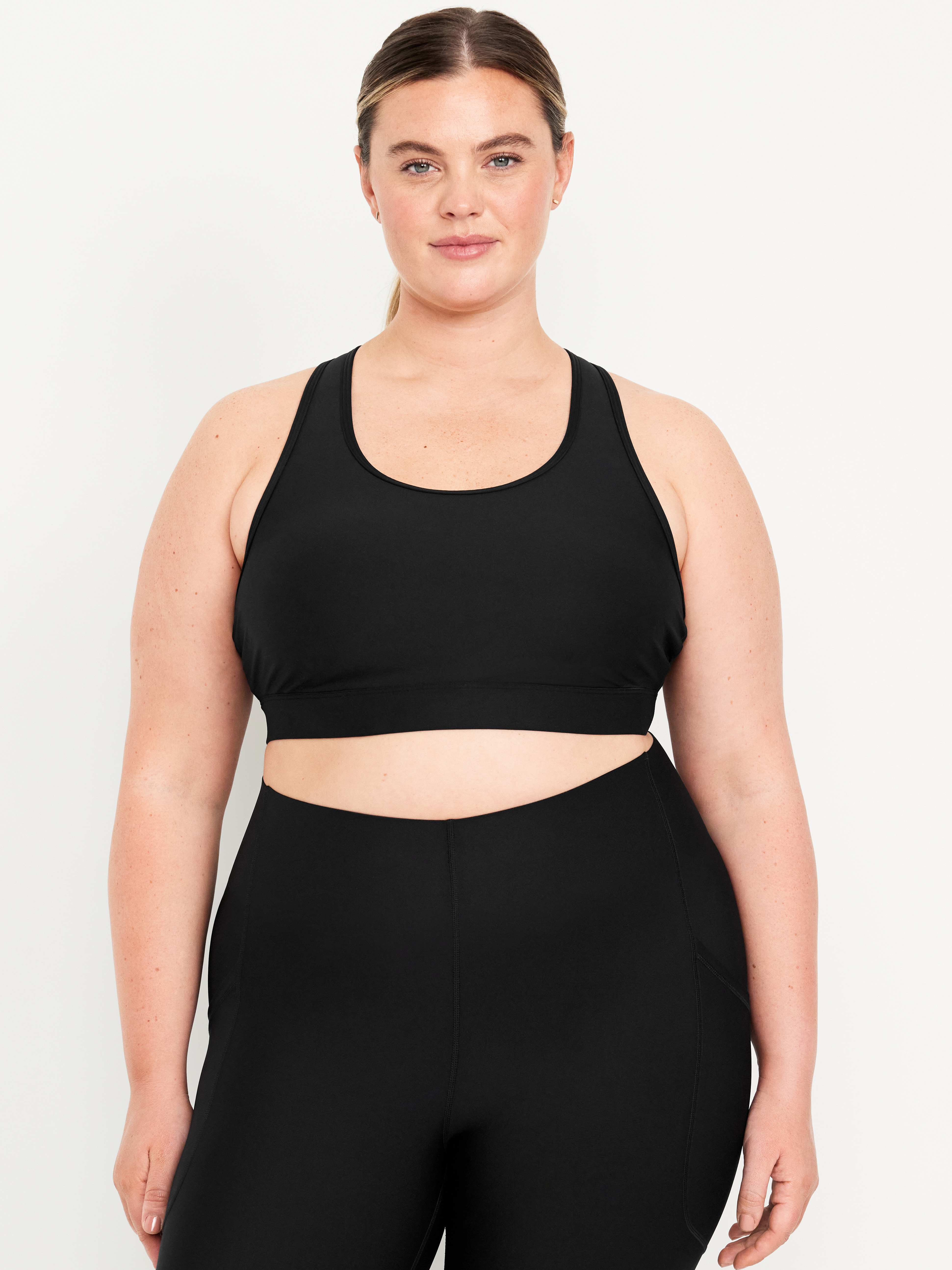 Medium Support PowerSoft Racerback Sports Bra - Black Jack - 7