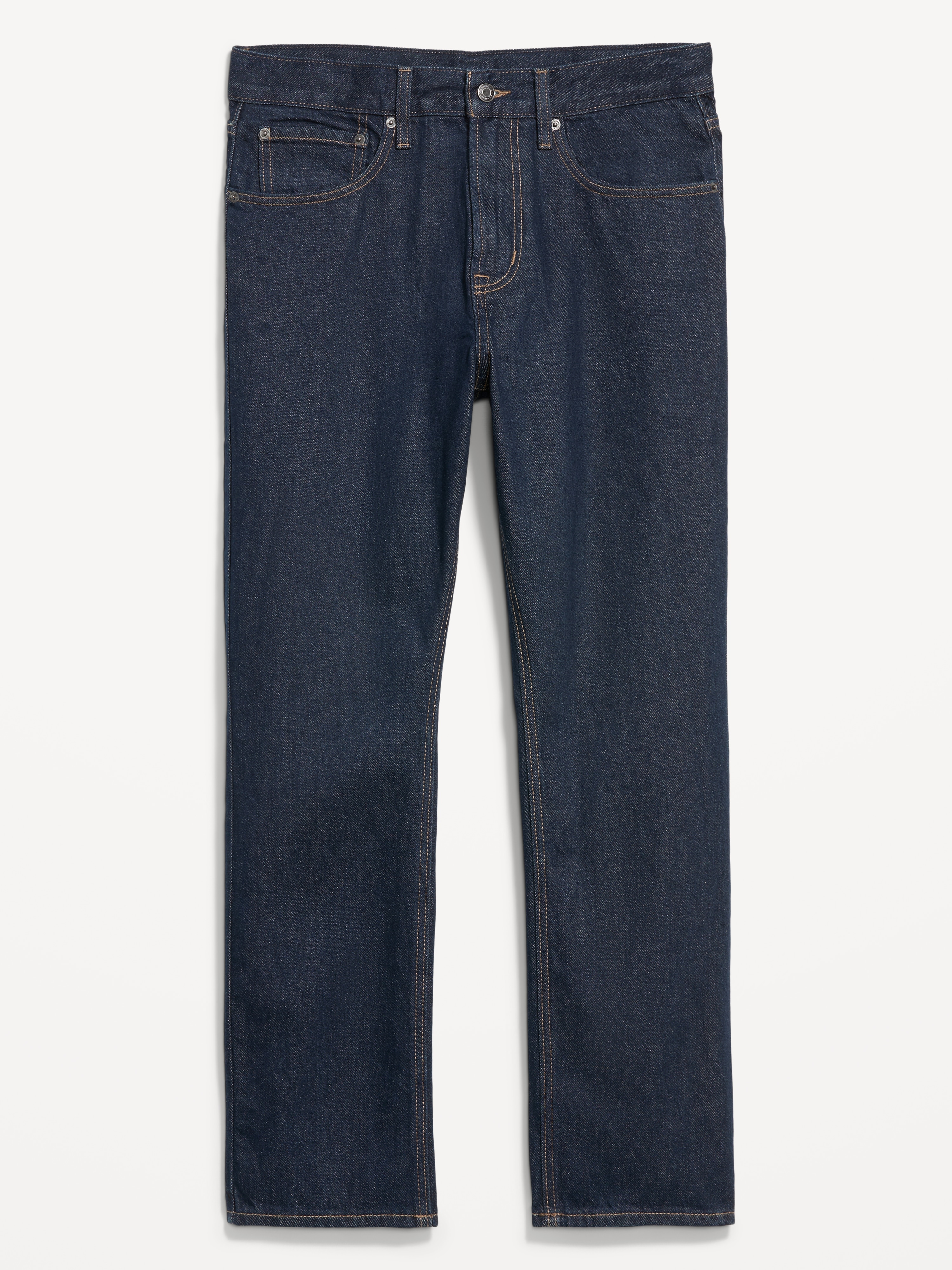 Structured Straight Non-Stretch Jeans - Dark Rinse - 4