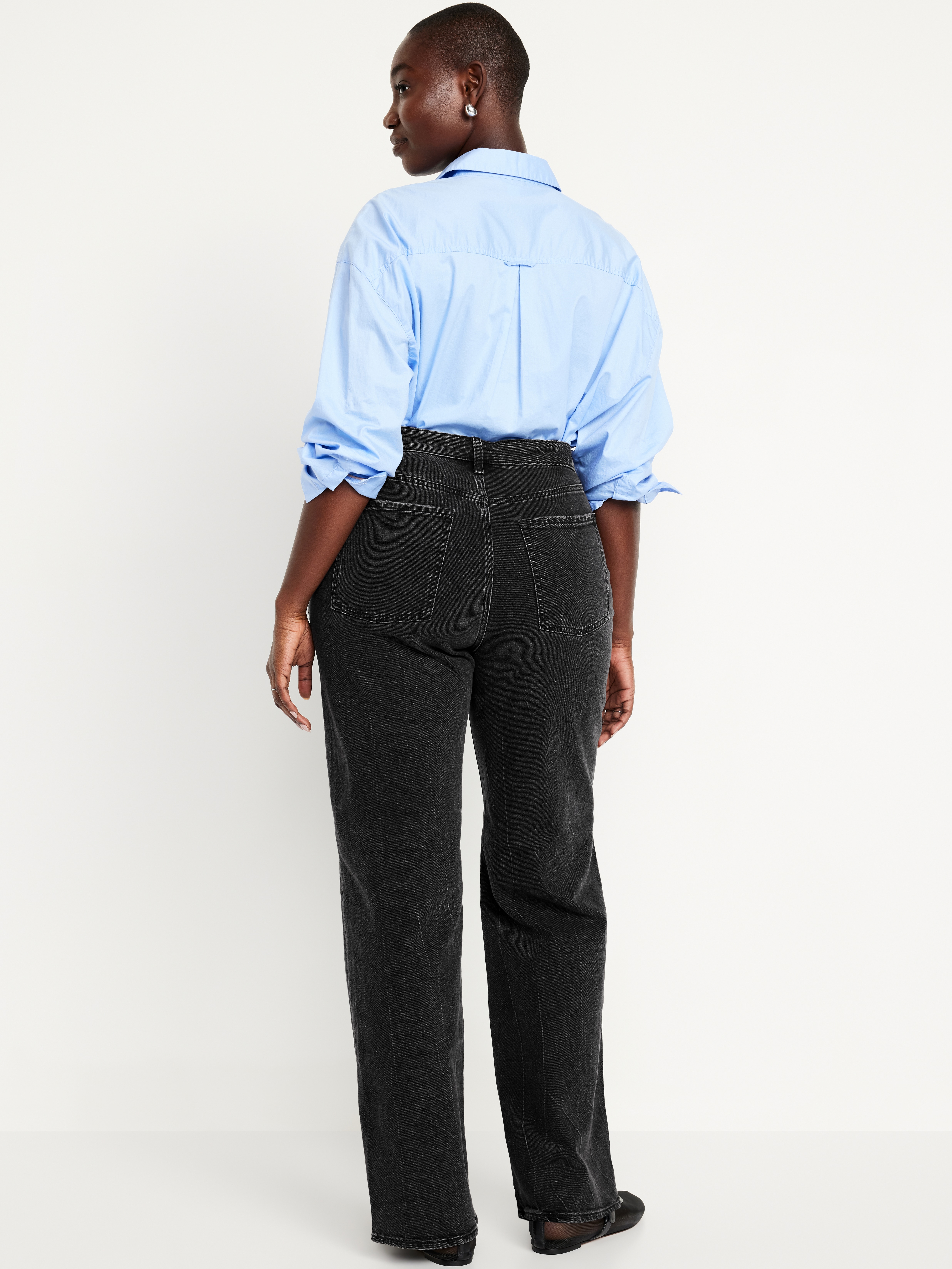 Curvy Extra High-Waisted Wide-Leg Jeans - Black Wash - 5