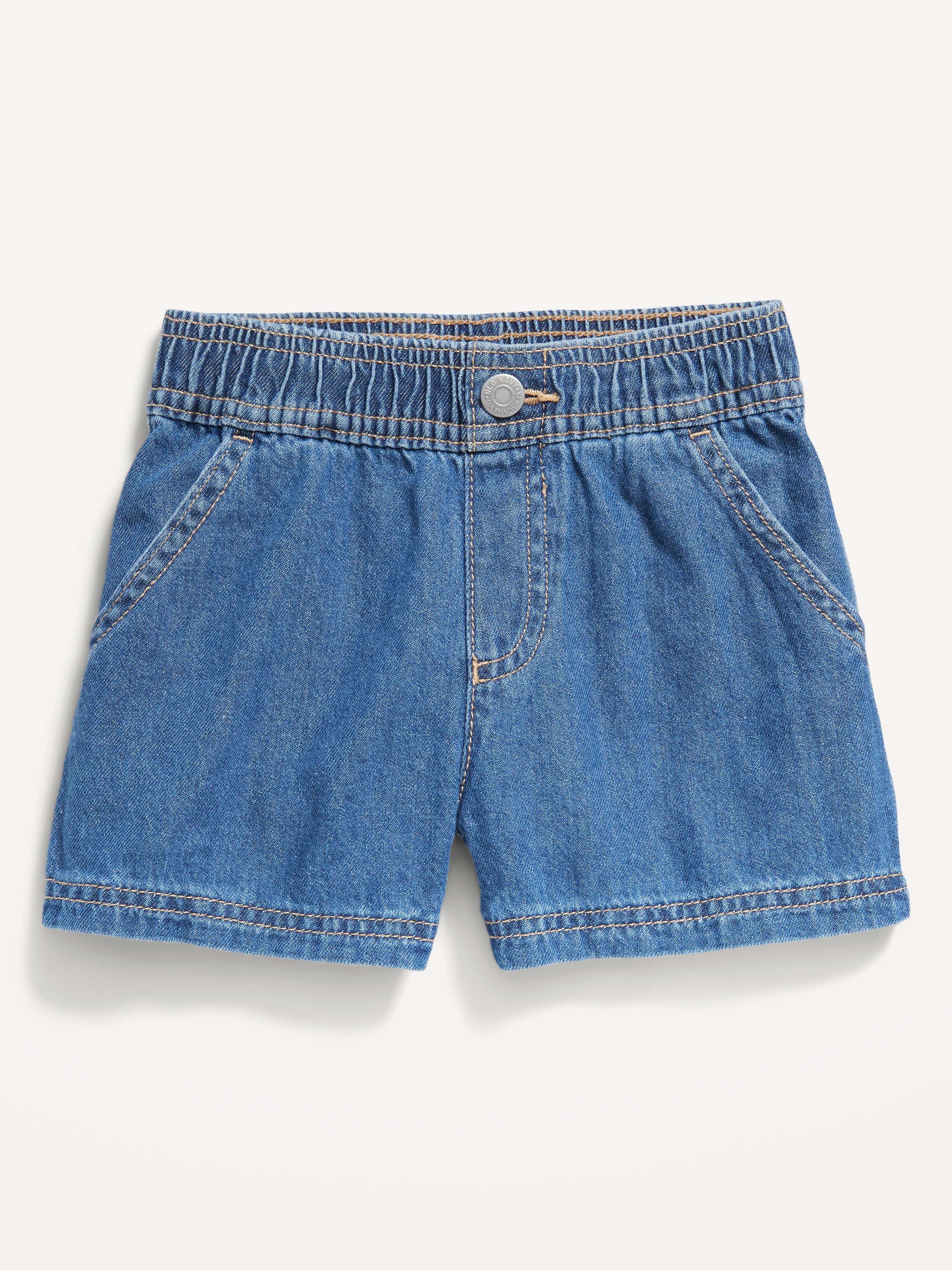 Twill Pull-On Shorts for Toddler Girls - Medium Wash - 1