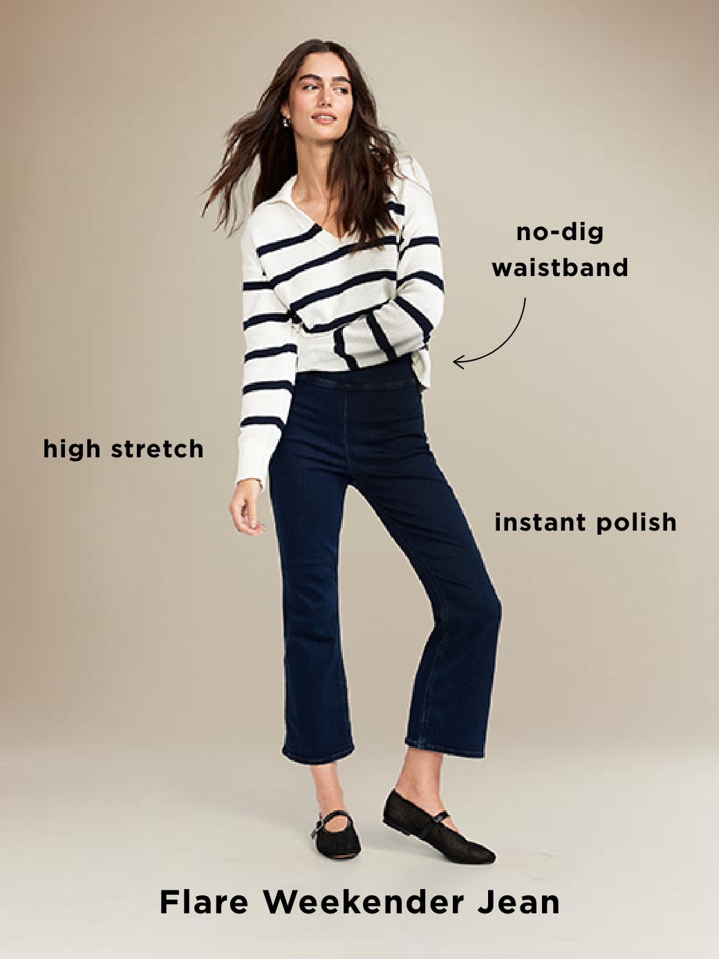 High-Waisted Weekender Pull-On Crop Flare Jeans - Dark Gray - 8
