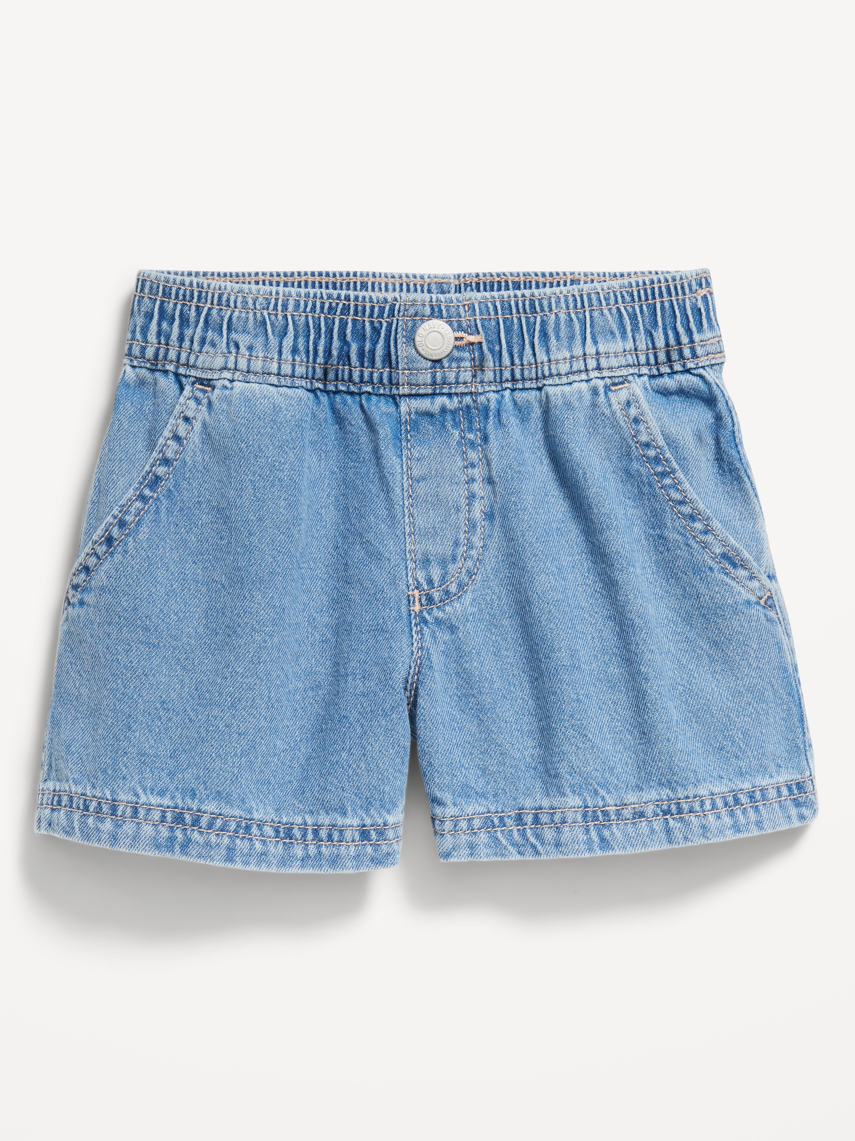 Twill Pull-On Shorts for Toddler Girls - Light Wash - 1