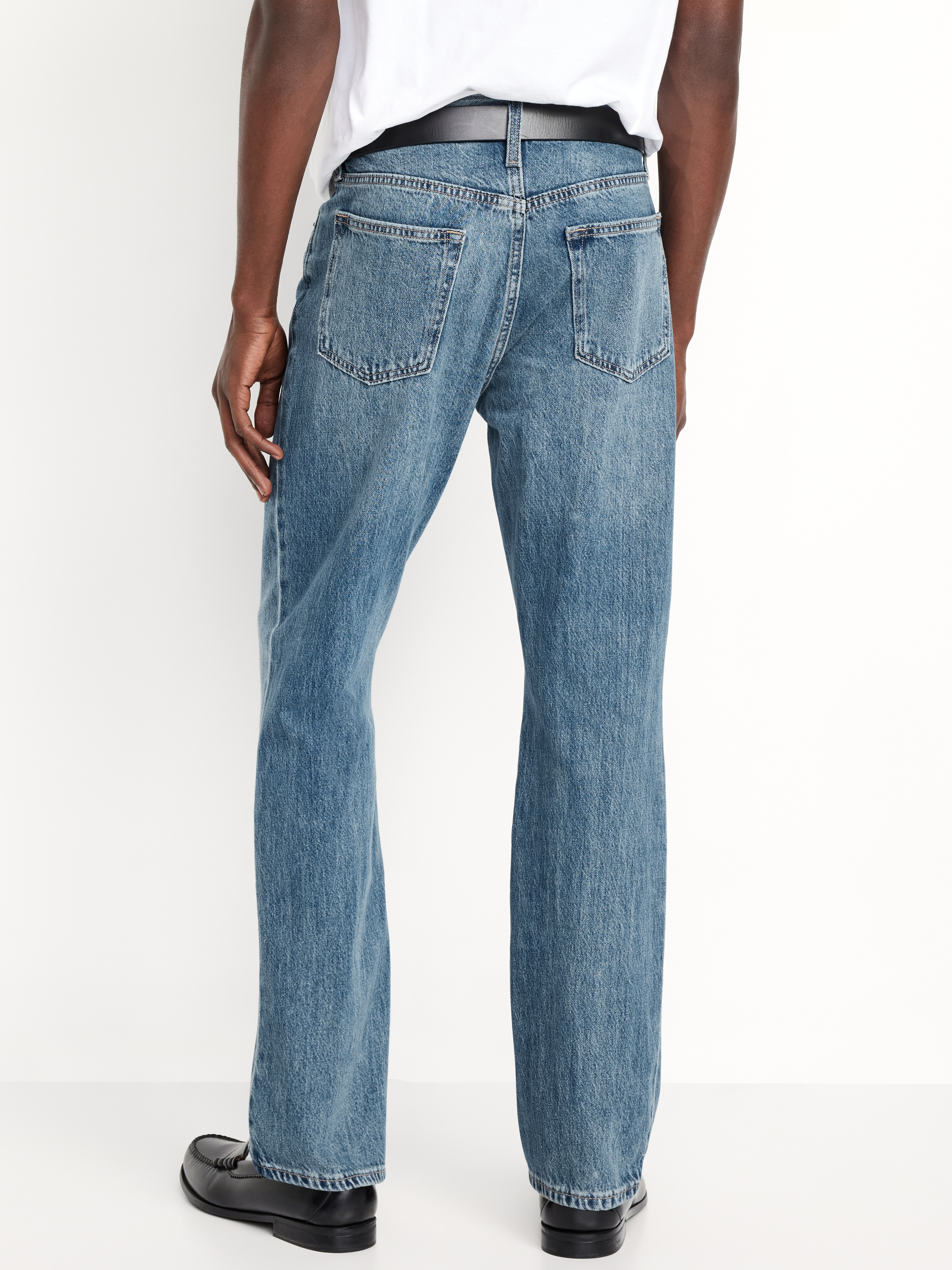 Structured Straight Non-Stretch Jeans - Medium Wash - 2