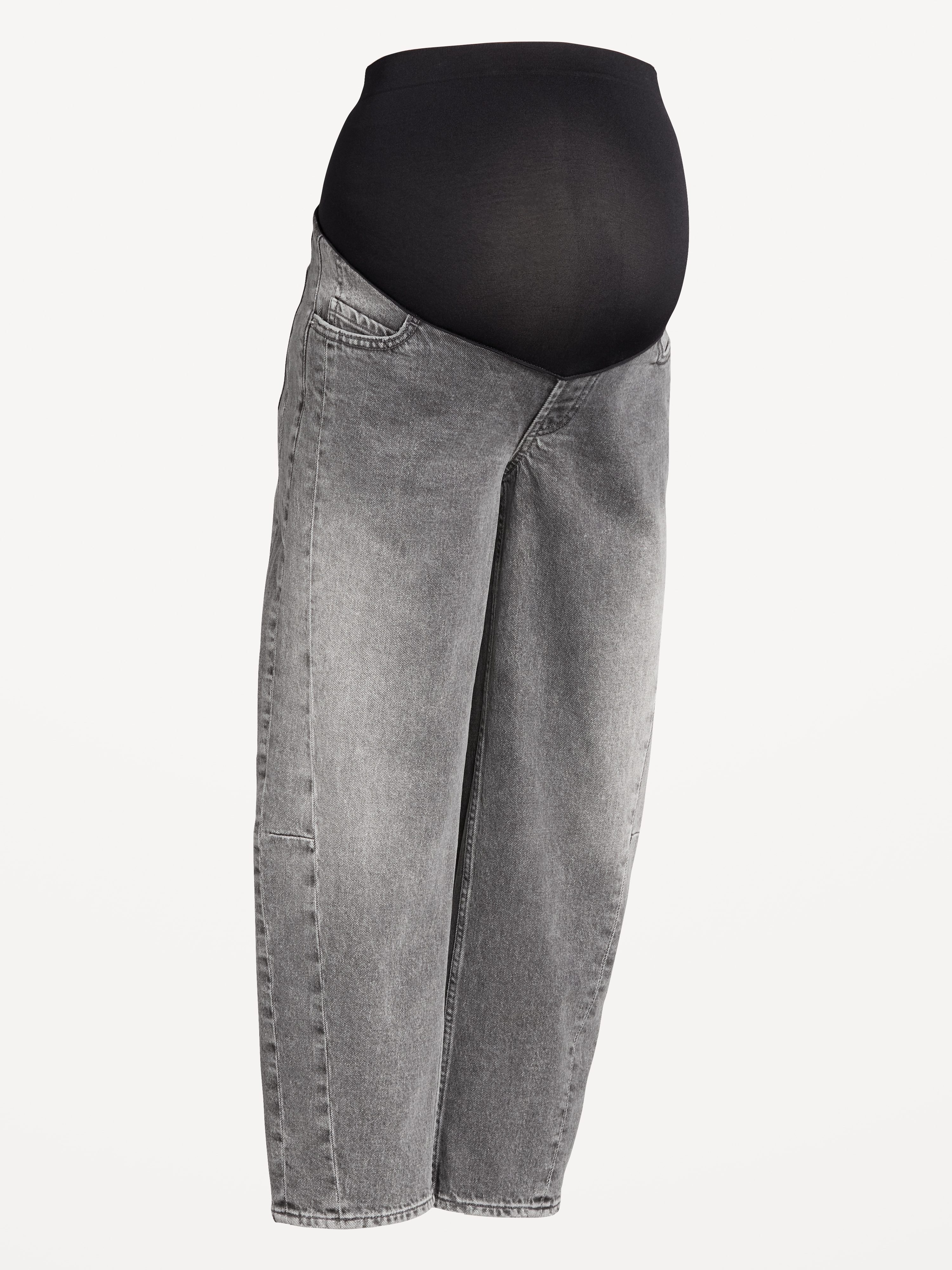 Maternity Full Panel Barrel Ankle Jeans - Graphite - 4