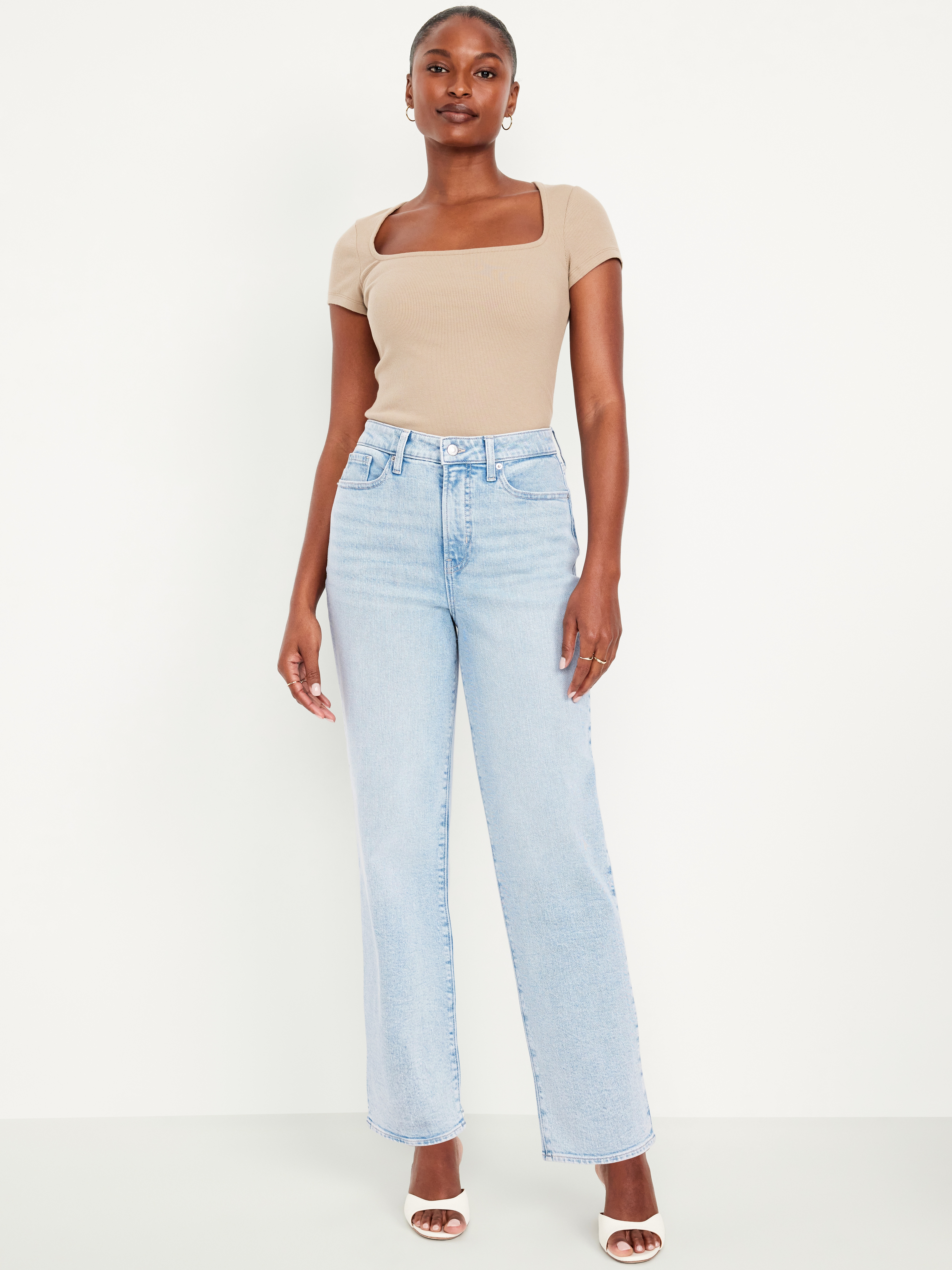 Curvy High-Waisted OG Loose Jeans - Light Dip - 1