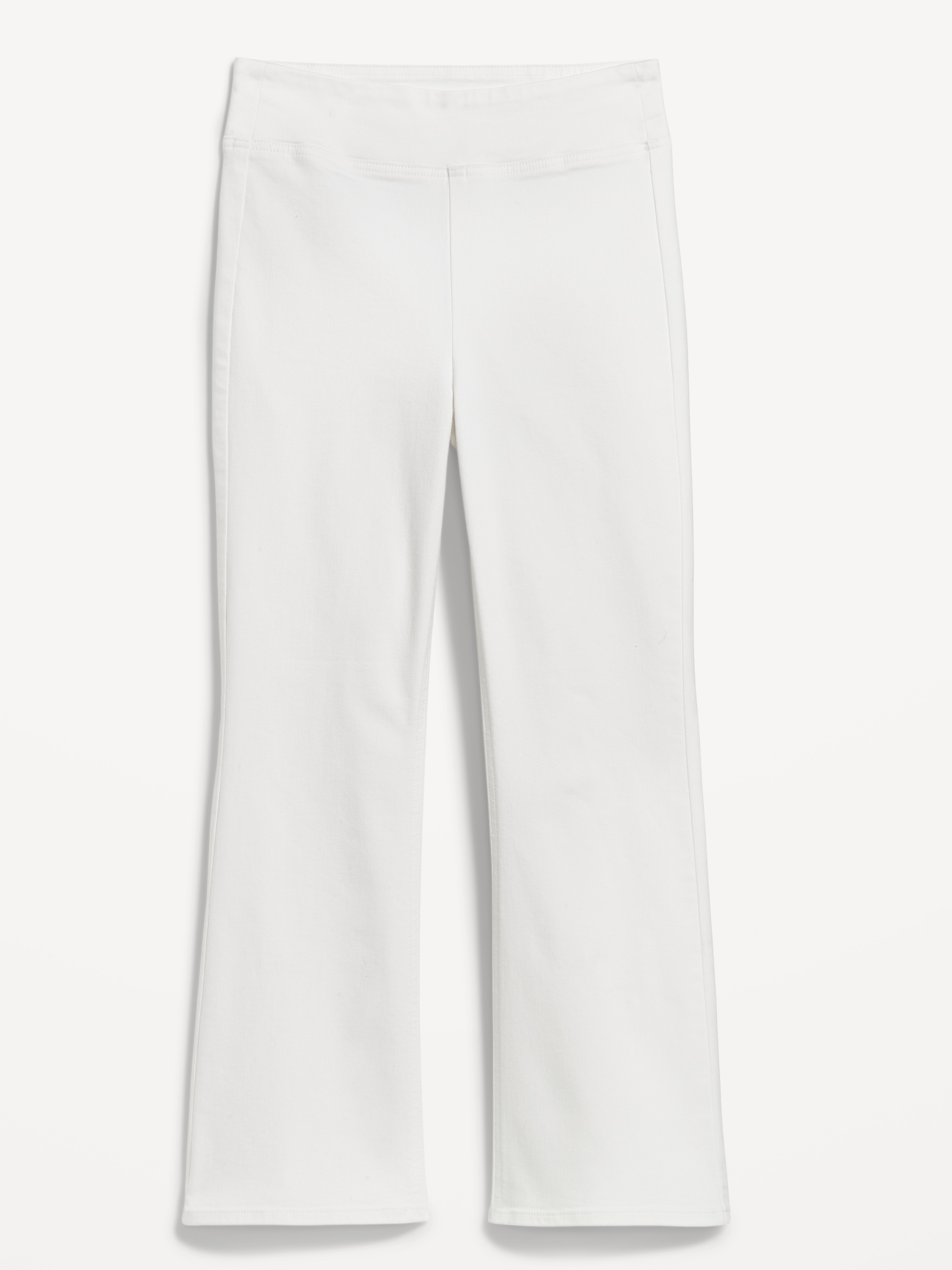 High-Waisted Weekender Pull-On Crop Flare Jeans - White Wash - 8