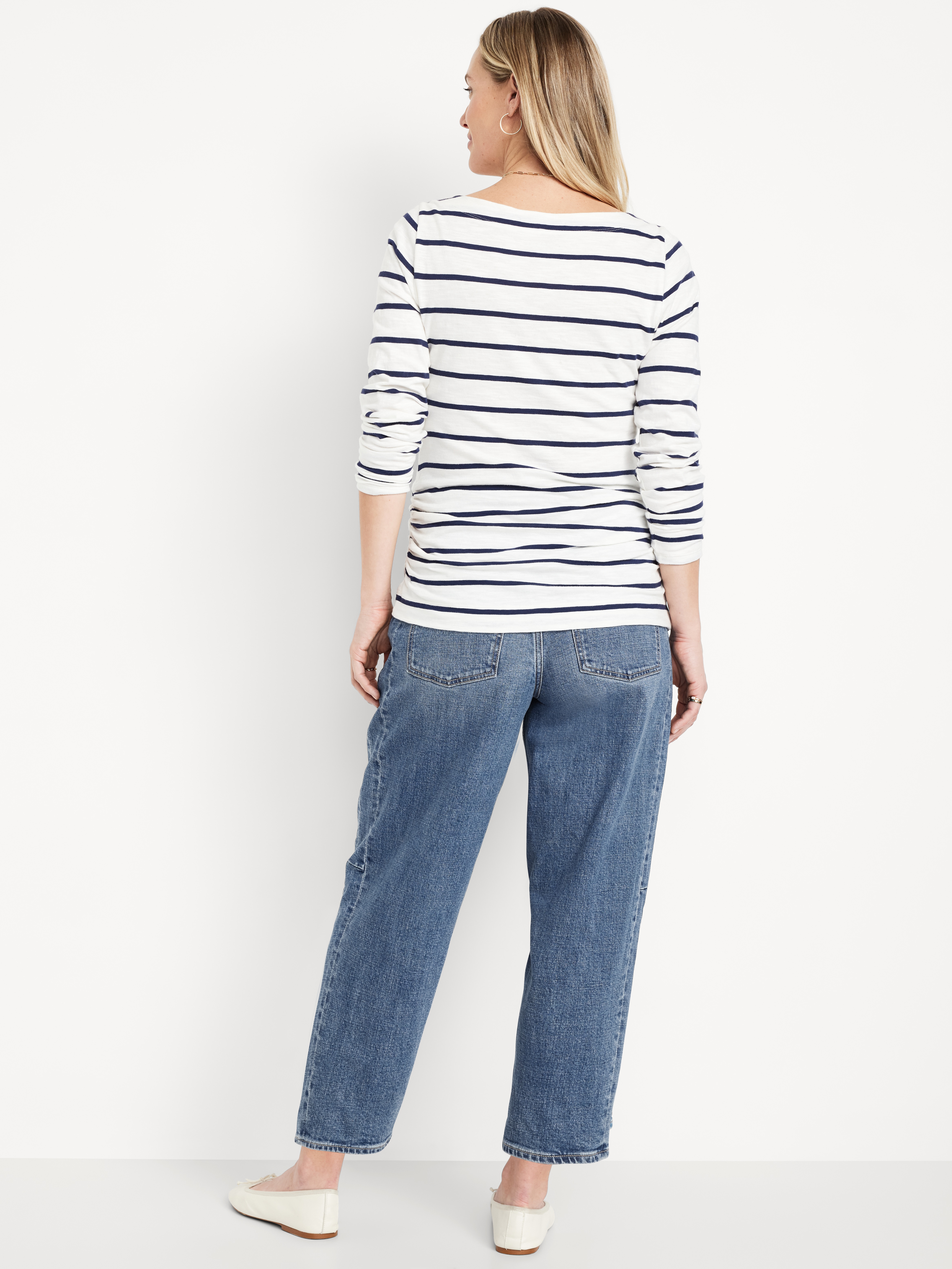 Maternity Full Panel Barrel Ankle Jeans - Pansy - 2