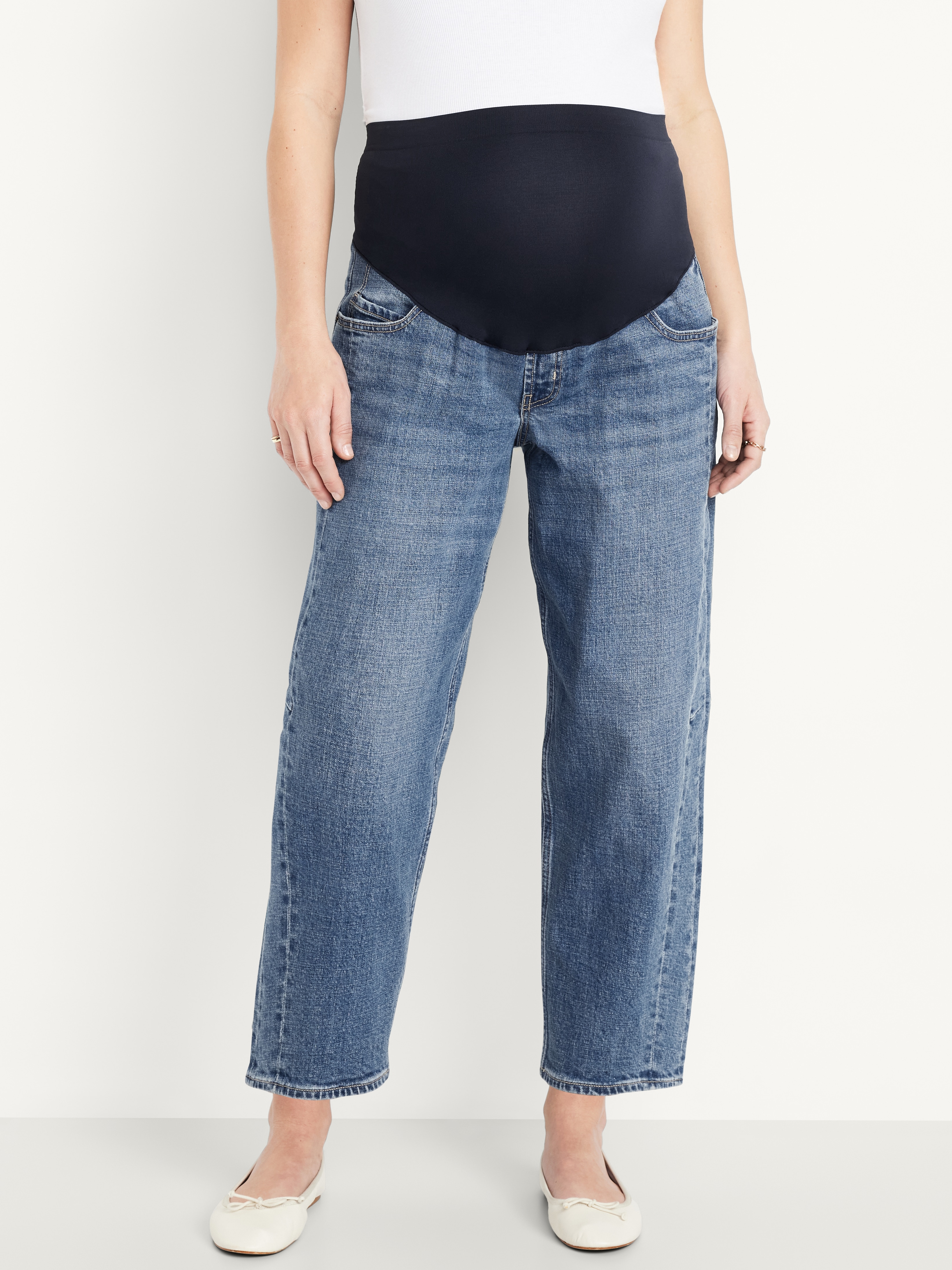 Maternity Full Panel Barrel Ankle Jeans - Pansy - 3