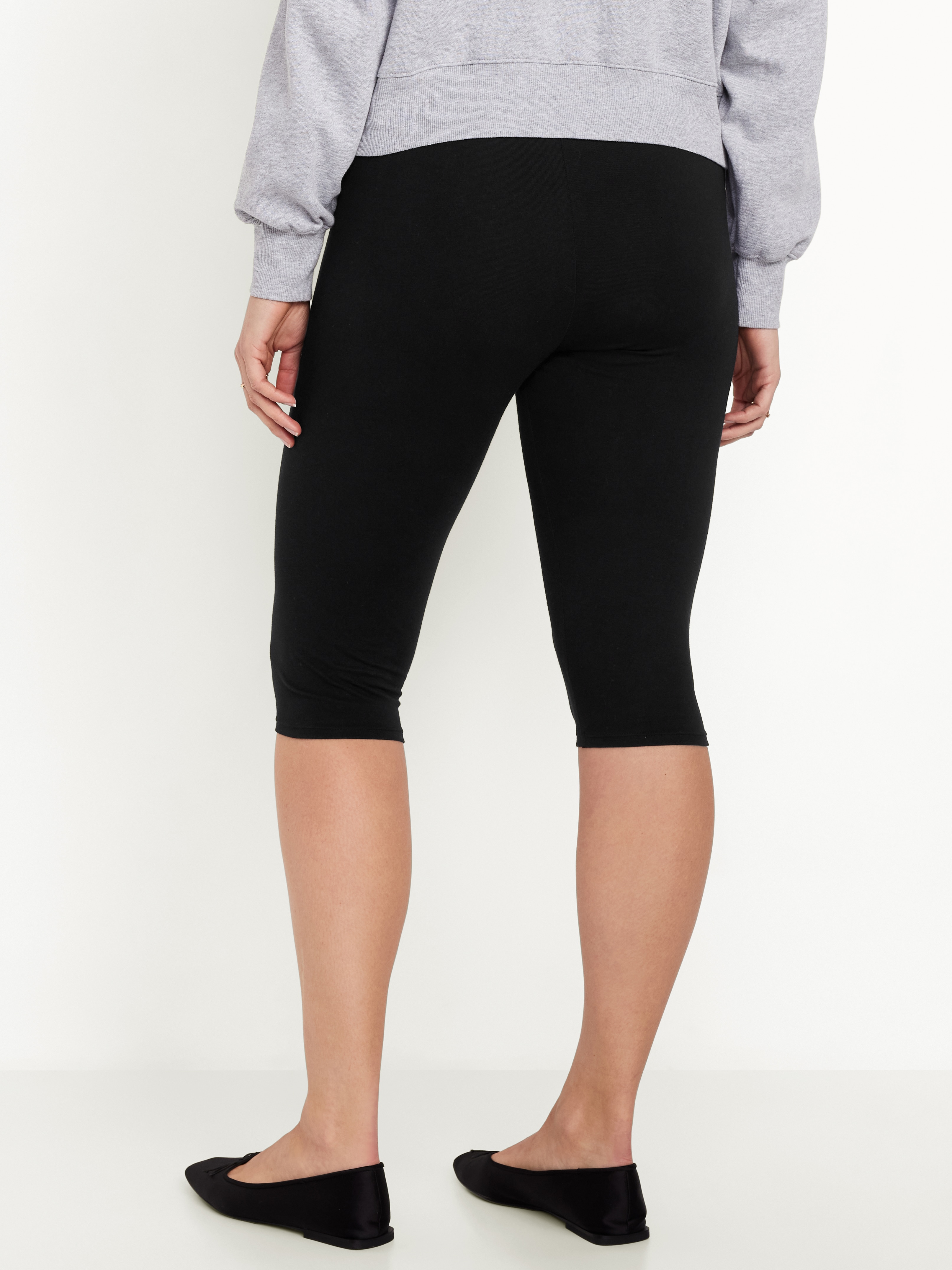 High-Waisted Fashion Layering Capri Legging - Black Jack - 5