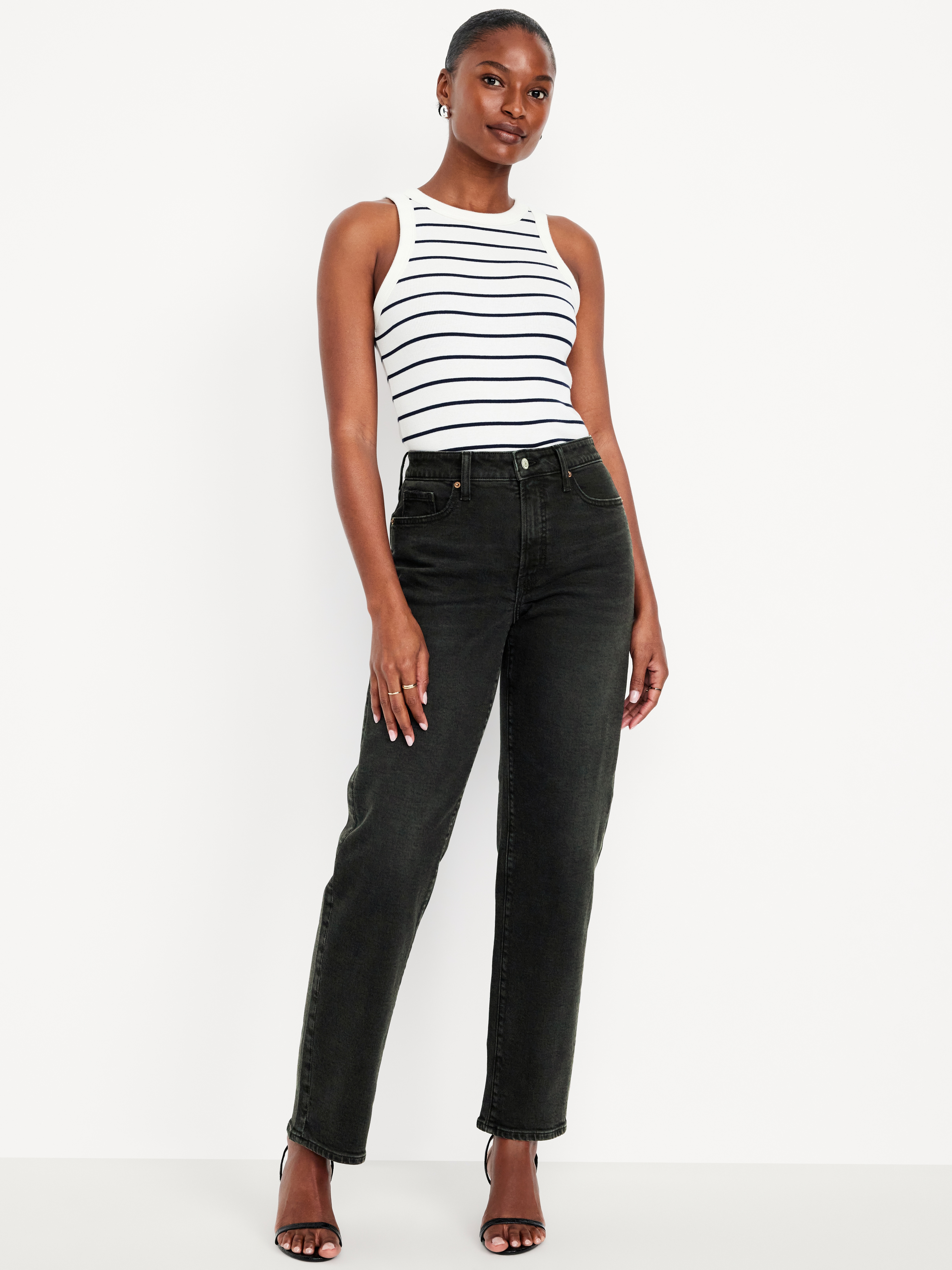 Curvy High-Waisted OG Loose Jeans - Black Wash - 1