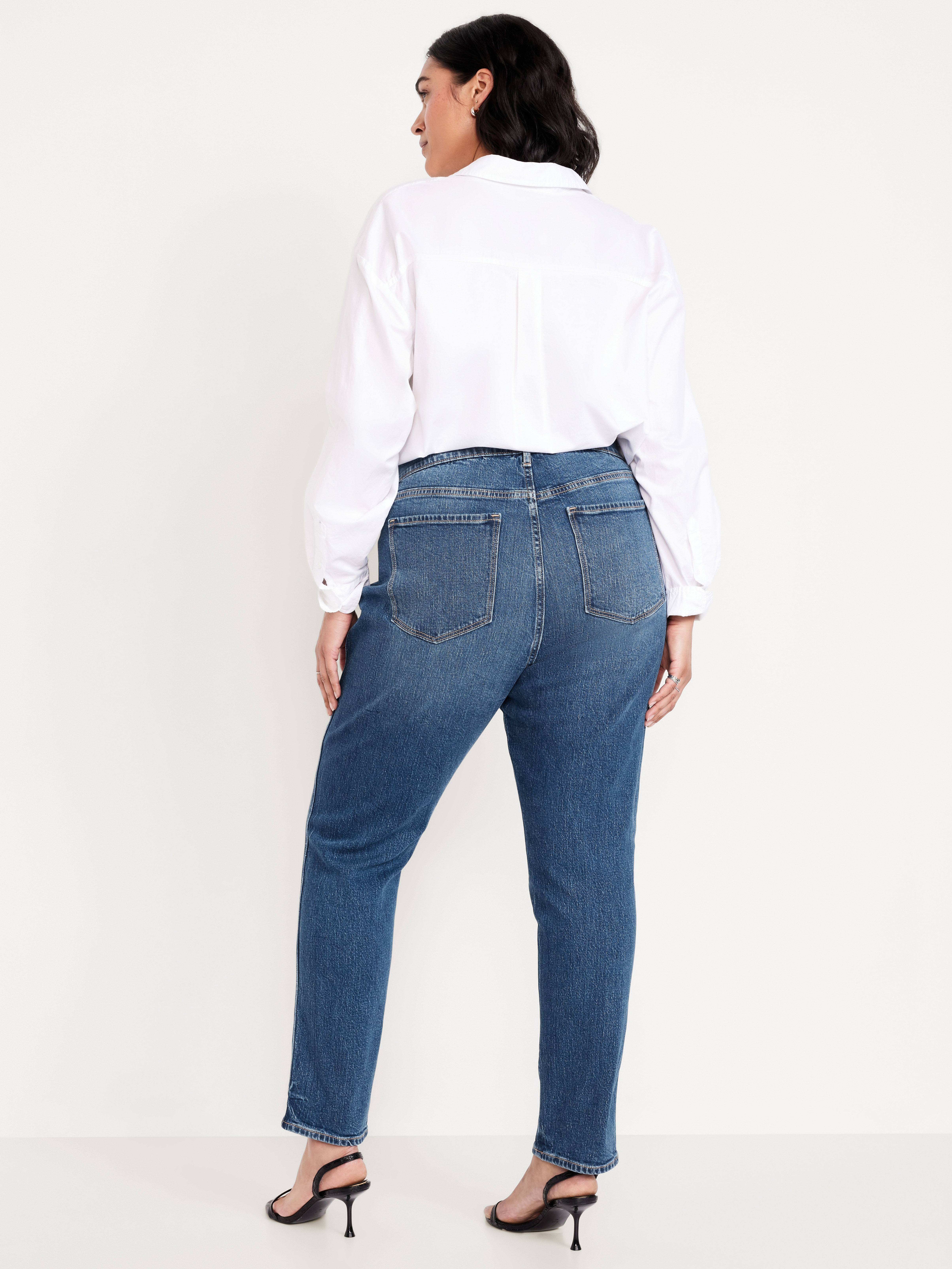 High-Waisted Vintage Slim Jeans - Medium Indigo - 7
