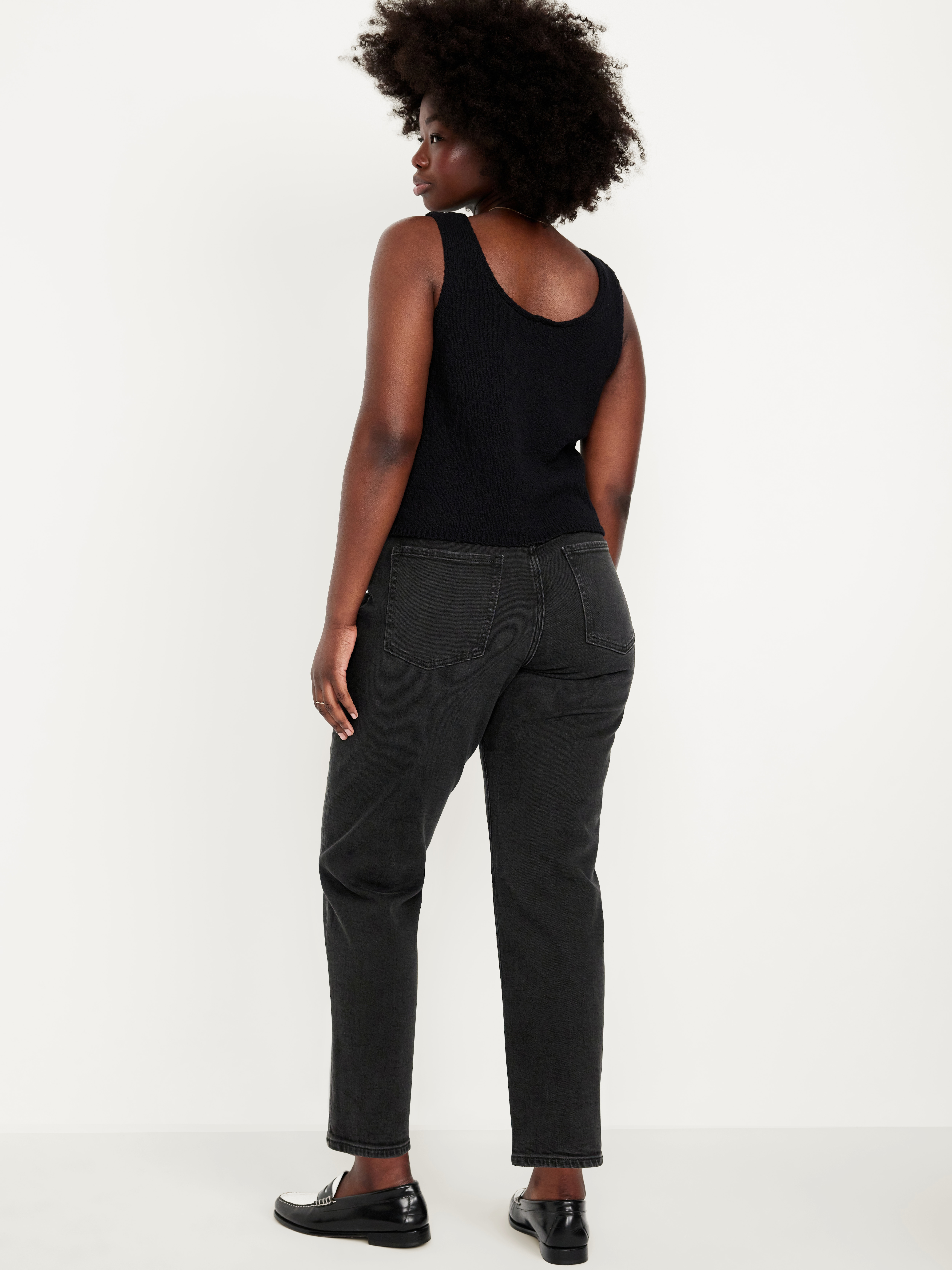Curvy High-Waisted OG Loose Jeans - Black Wash - 5