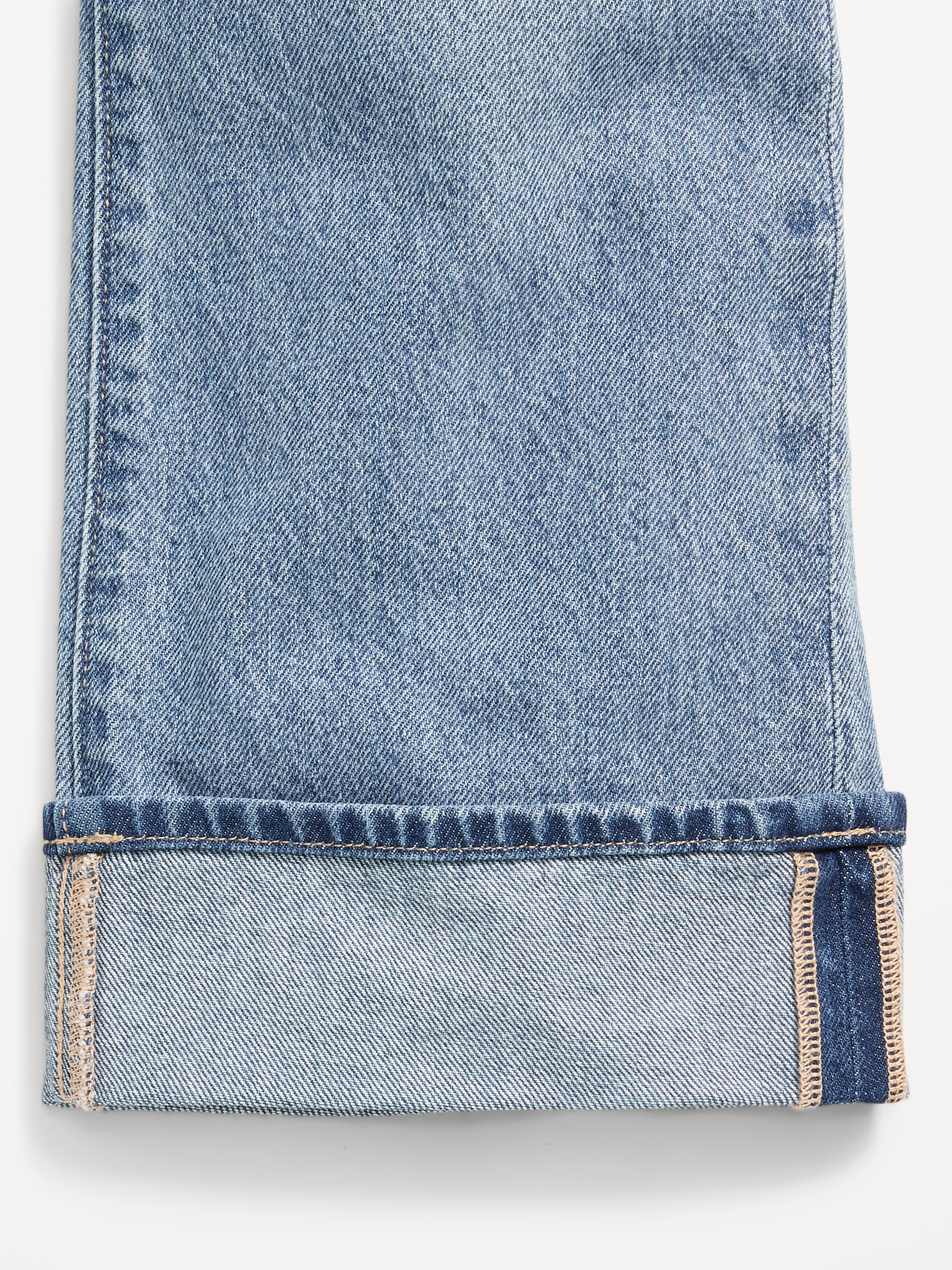 Printed High-Waisted Baggy Wide-Leg Jeans for Girls - Seascape (Light Wash) - 4