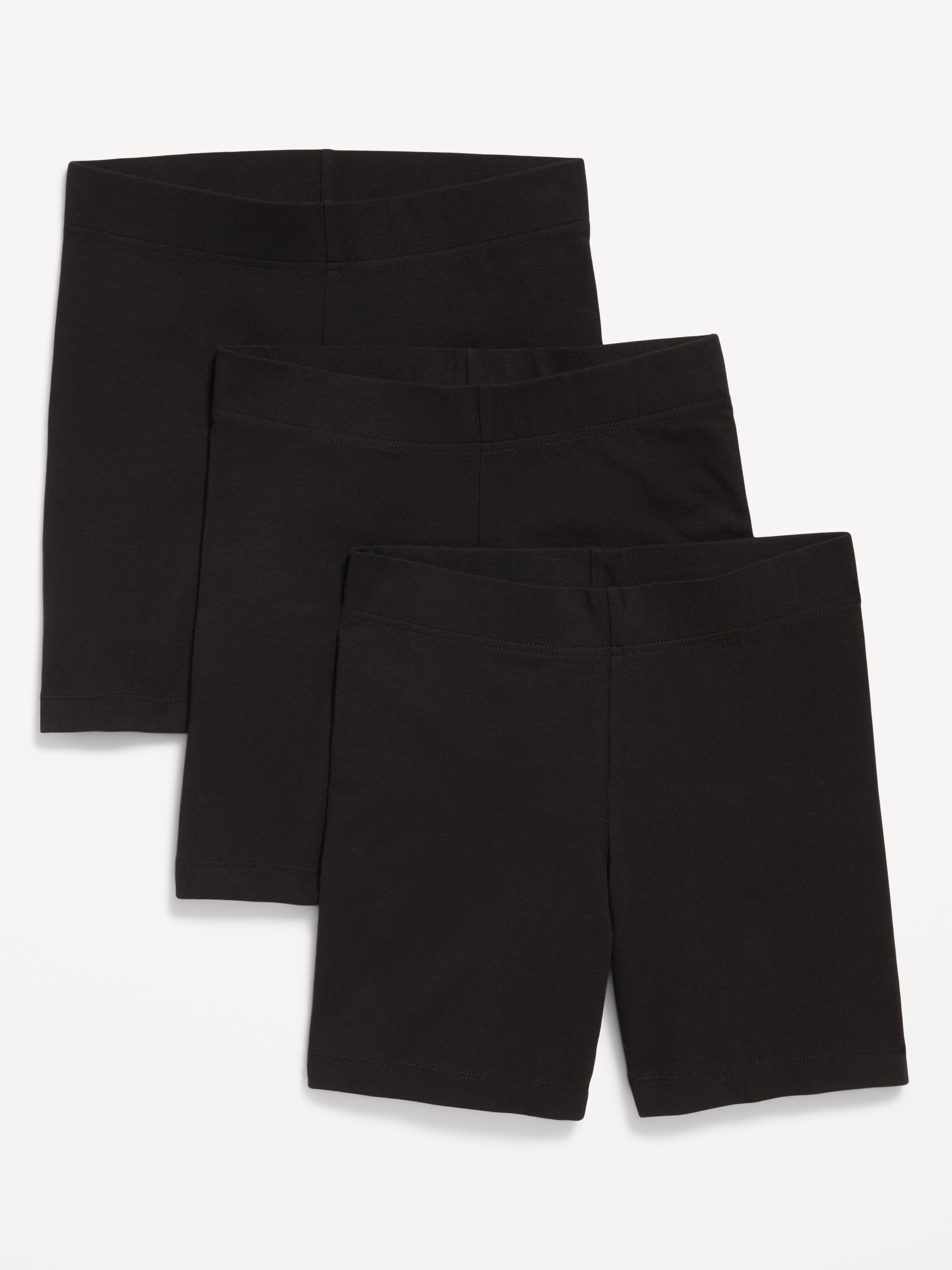 High-Waisted Cotton Biker Shorts 3-Pack -- 6-inch inseam - Black Jack - 1