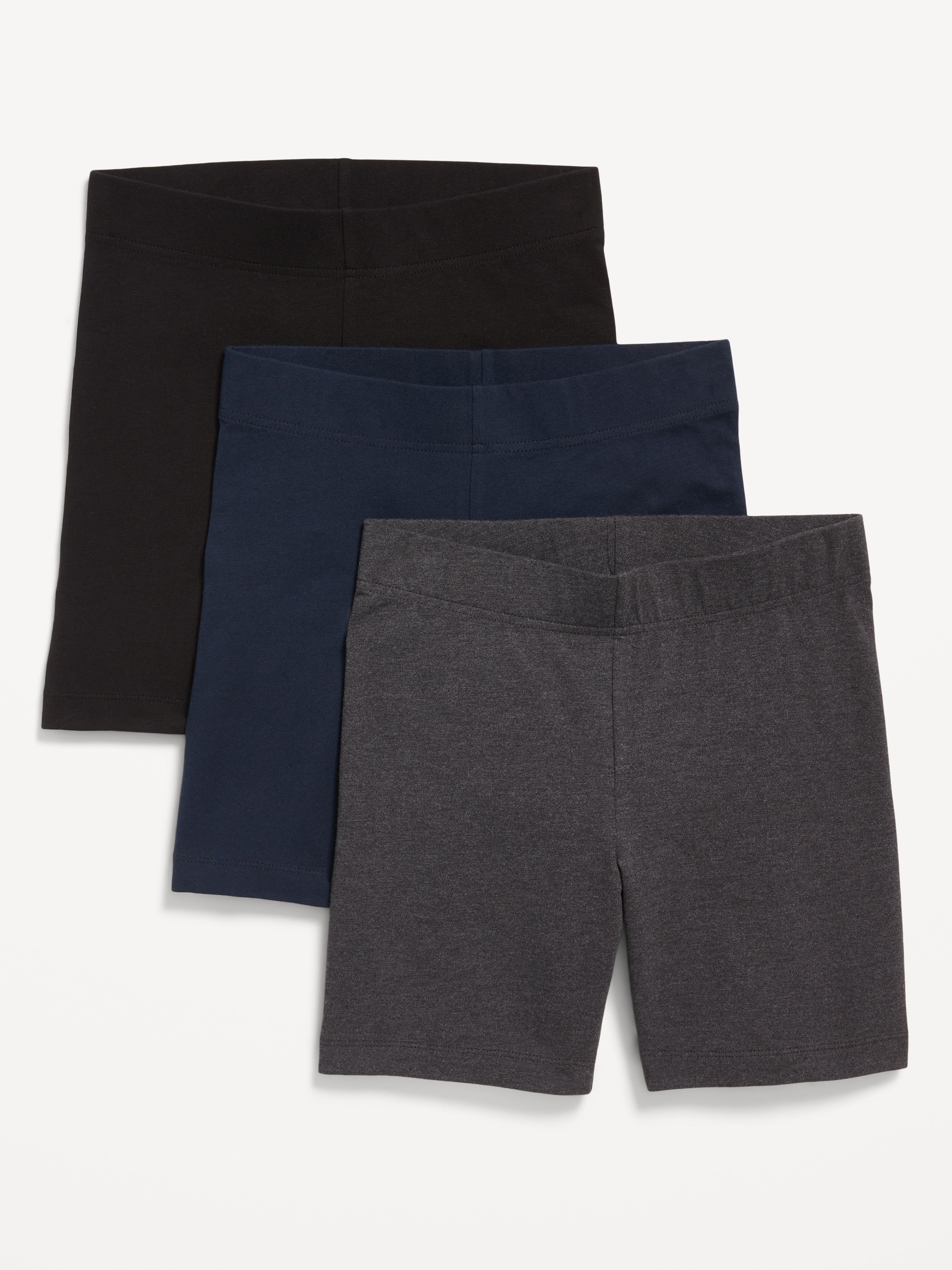 High-Waisted Cotton Biker Shorts 3-Pack -- 6-inch inseam - Multi Color - 1