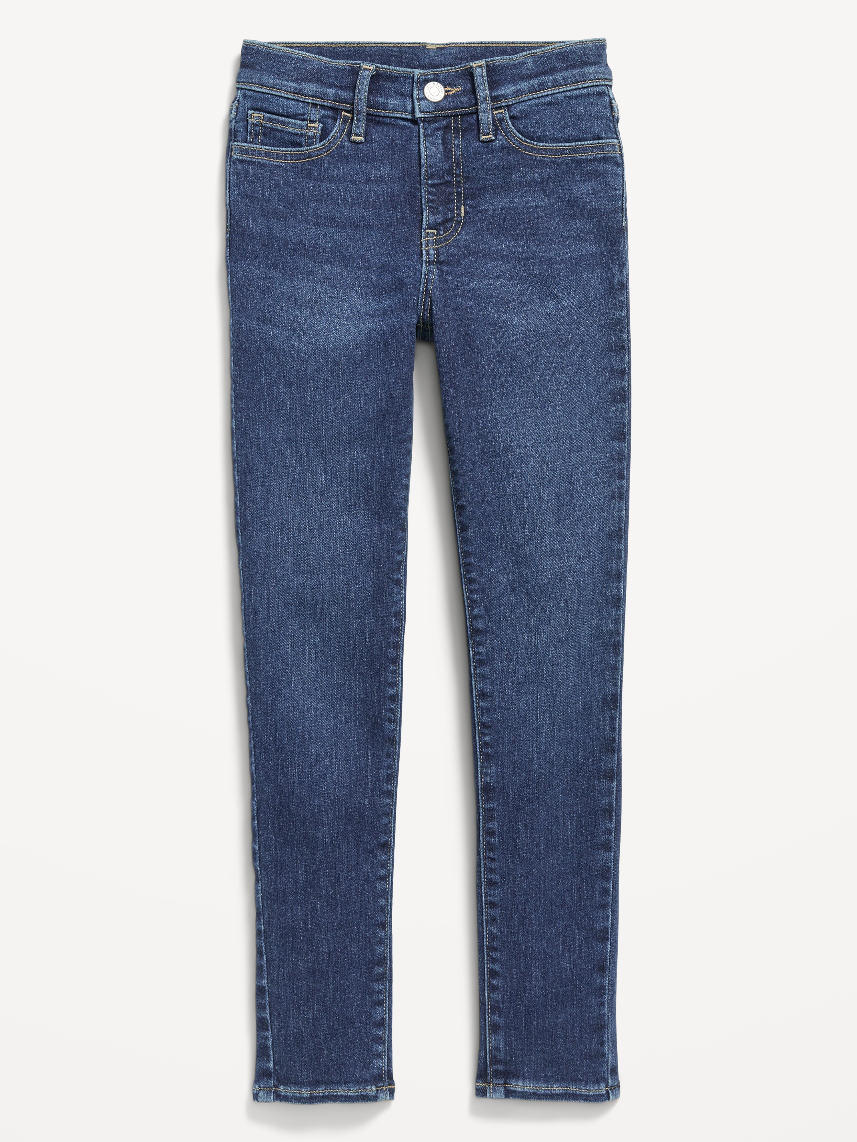 High-Waisted Rockstar 360° Stretch Jeggings for Girls - Dark Wash - 1