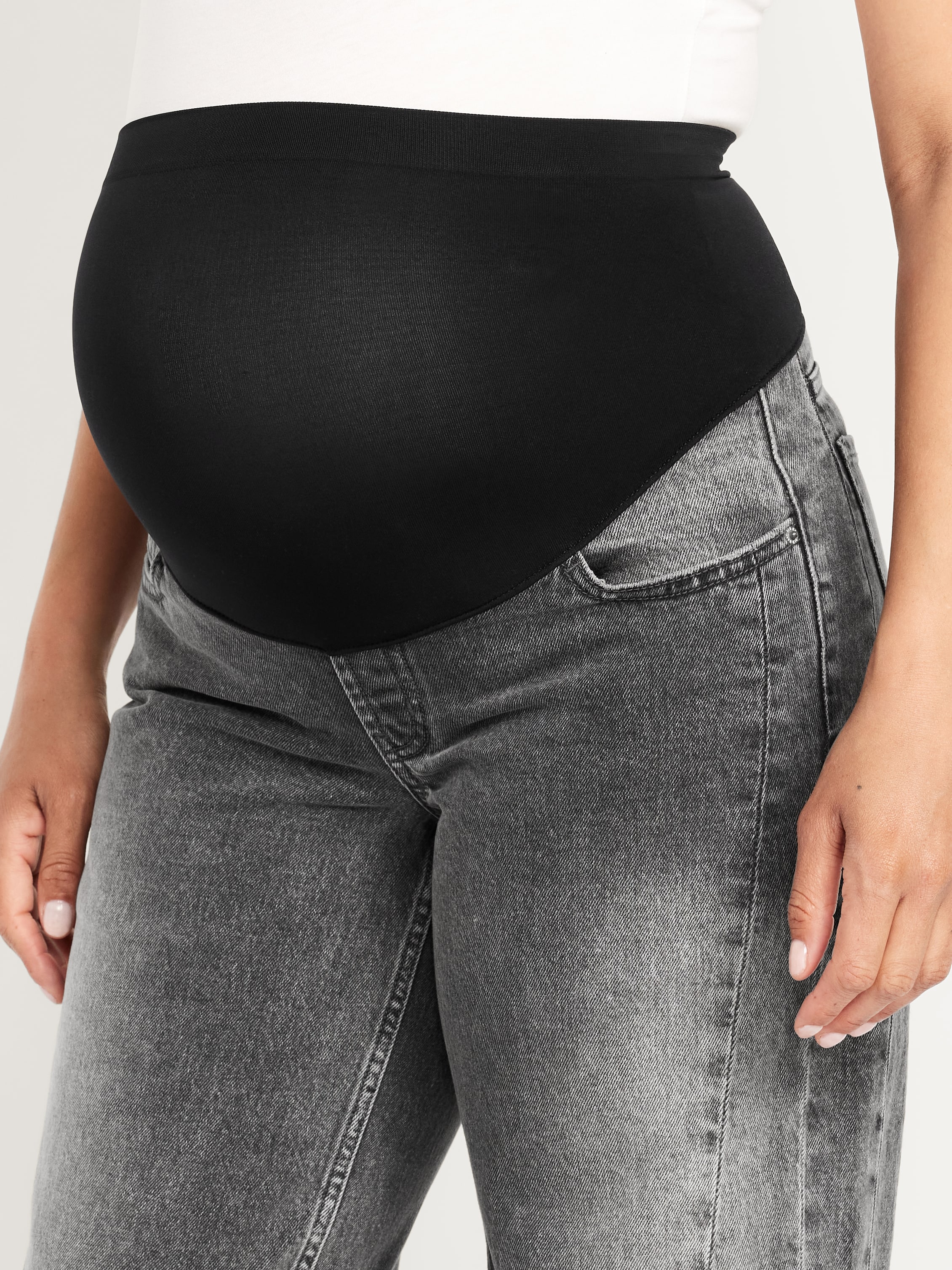 Maternity Full Panel Barrel Ankle Jeans - Graphite - 5
