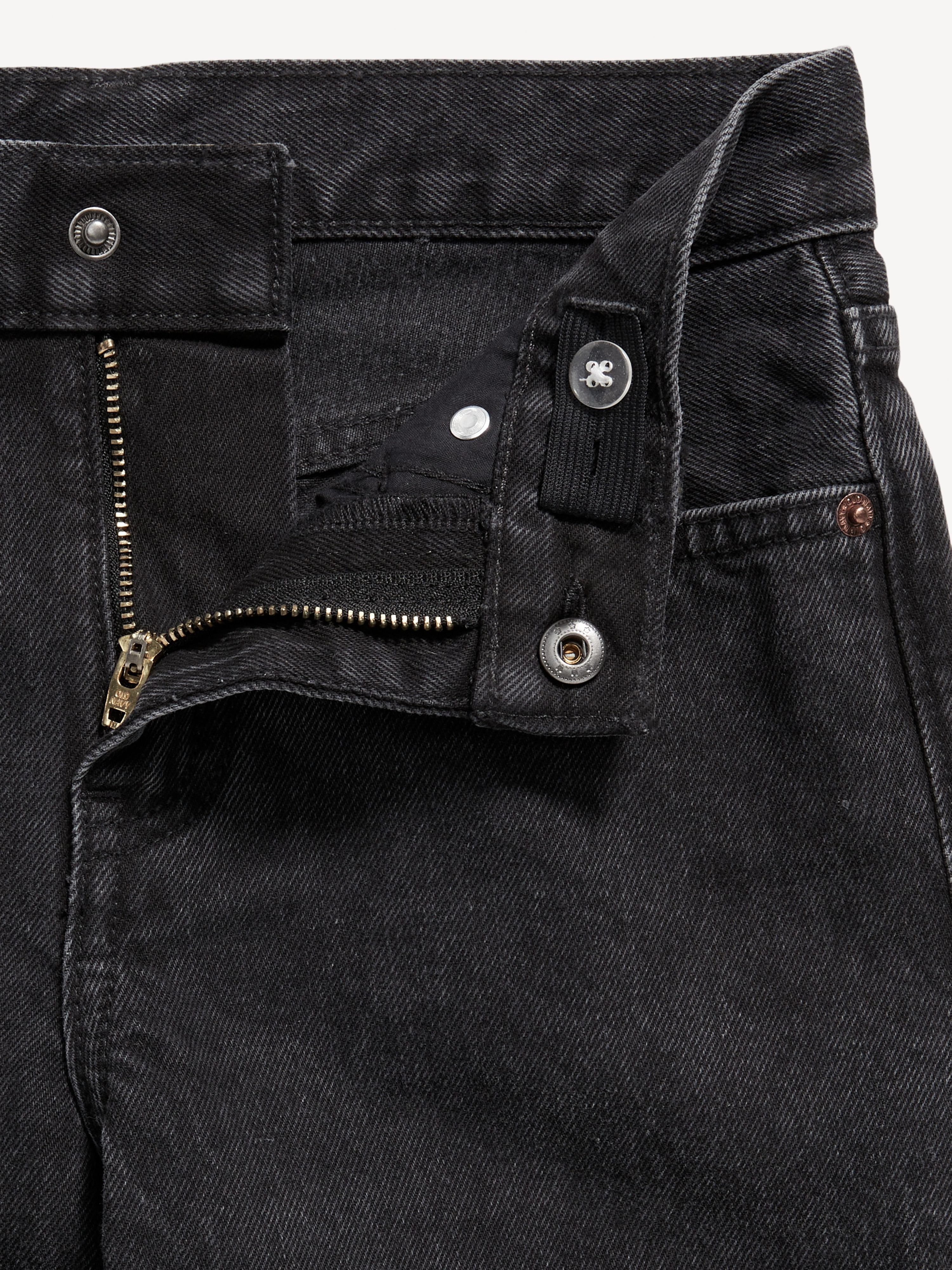 Baggy Non-Stretch Jeans for Boys - Black Wash - 5