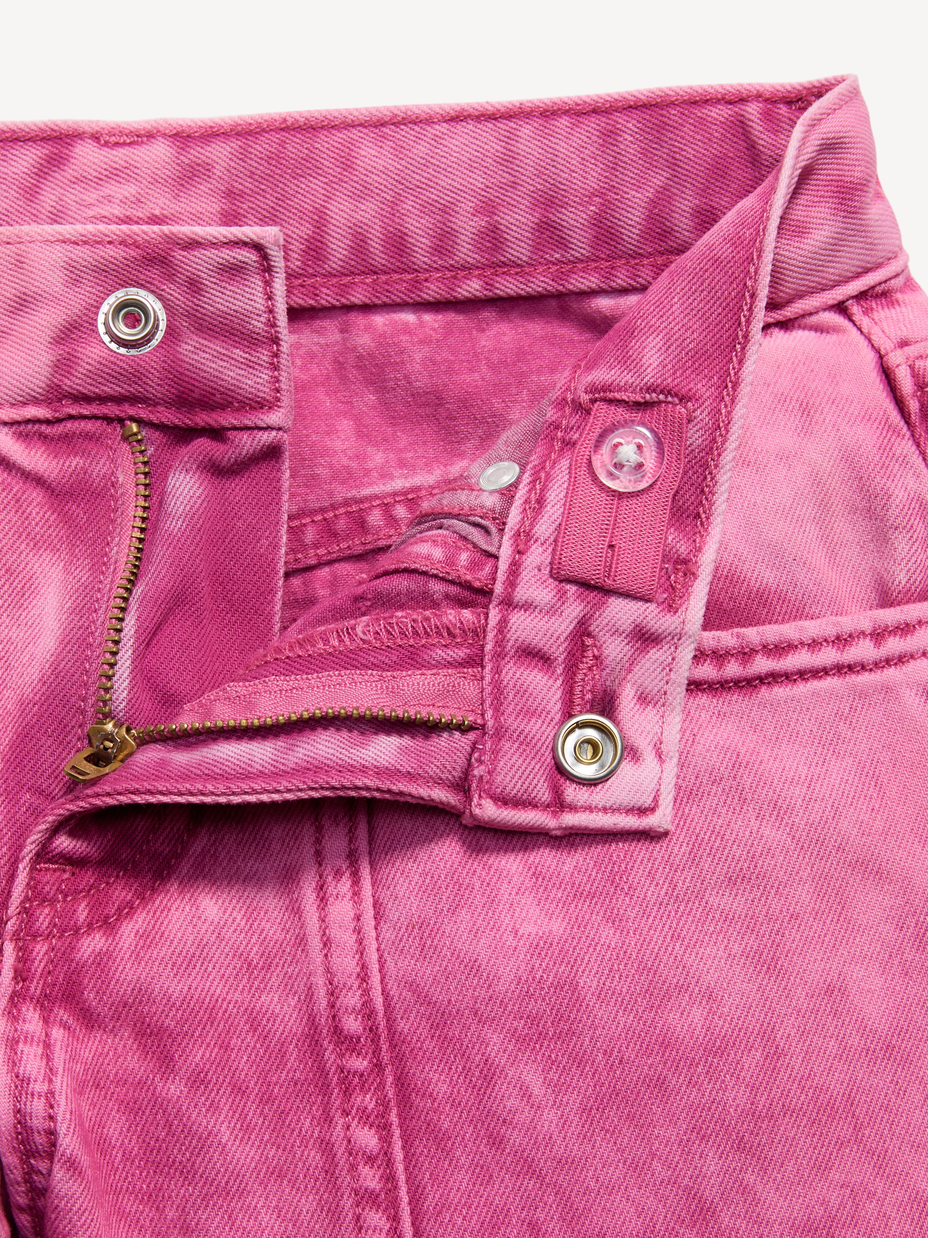 High-Waisted Super Baggy Wide-Leg Cargo Jeans for Girls - Pink Clover - 4