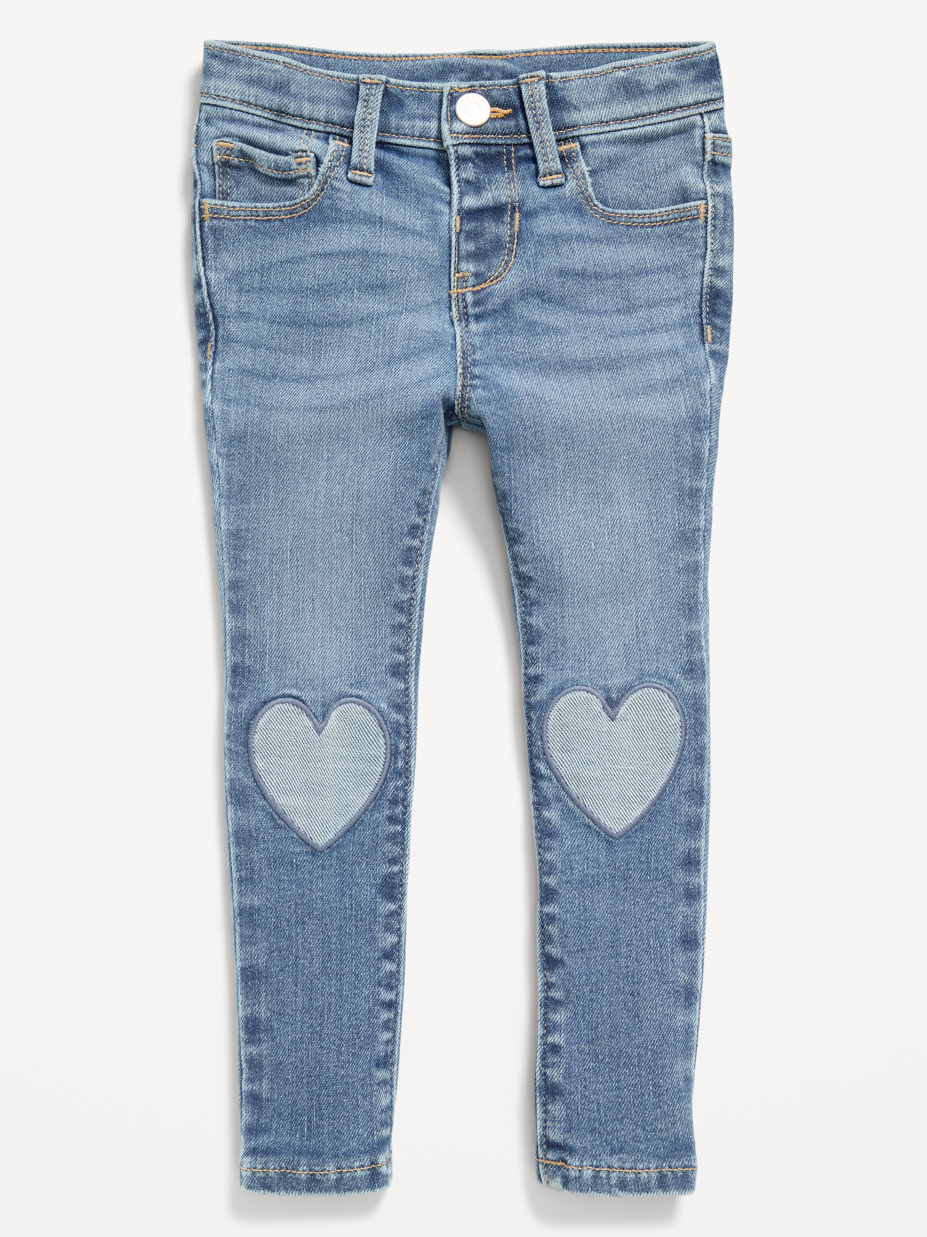 Rockstar 360° Stretch Super Skinny Jeggings for Toddler Girls - Hearts - 1